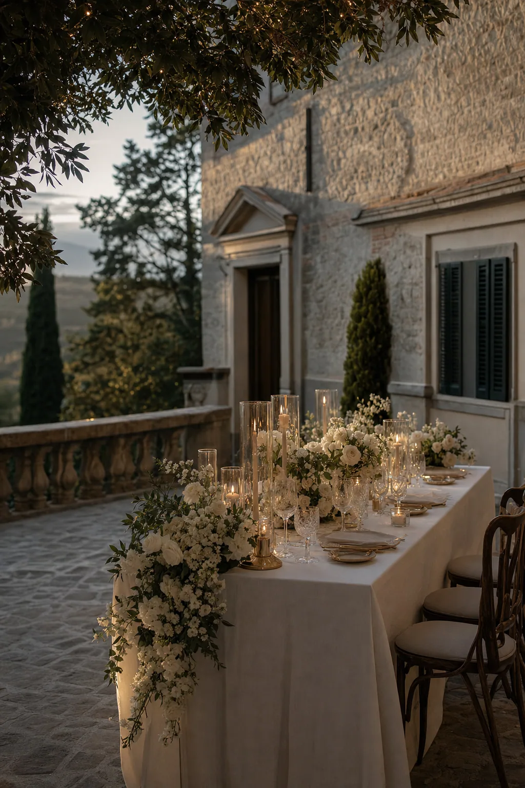 Intimate wedding reception detail in Spain