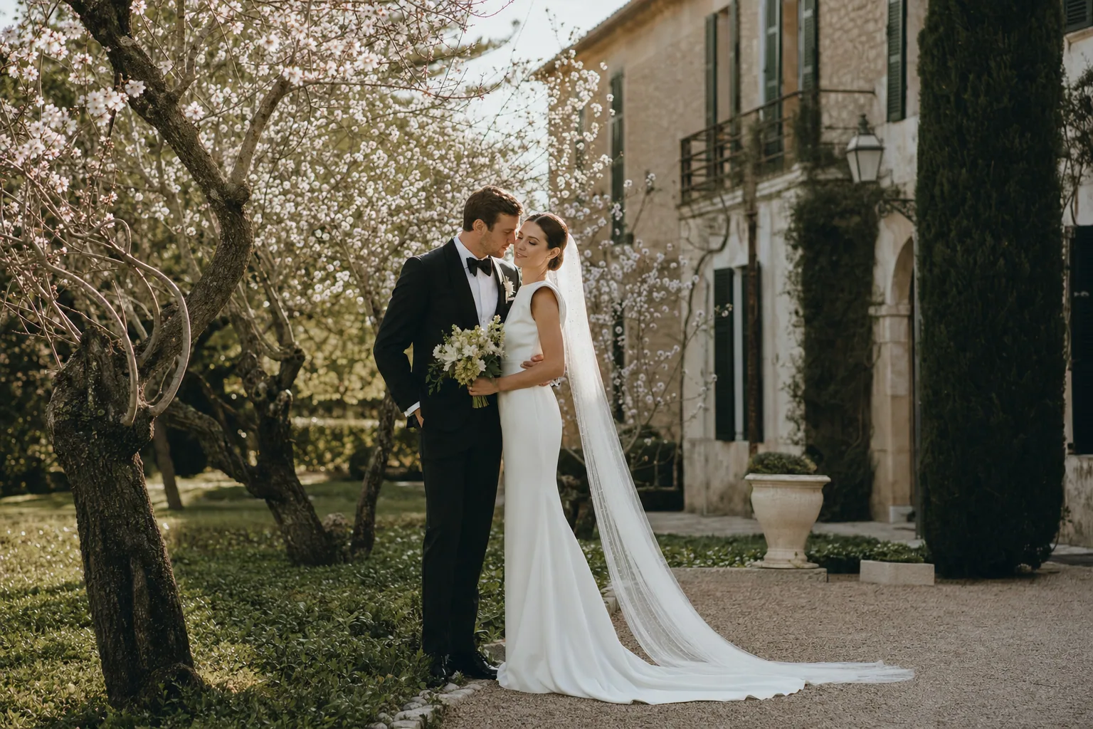 Soft spring light at a Mallorca wedding venue