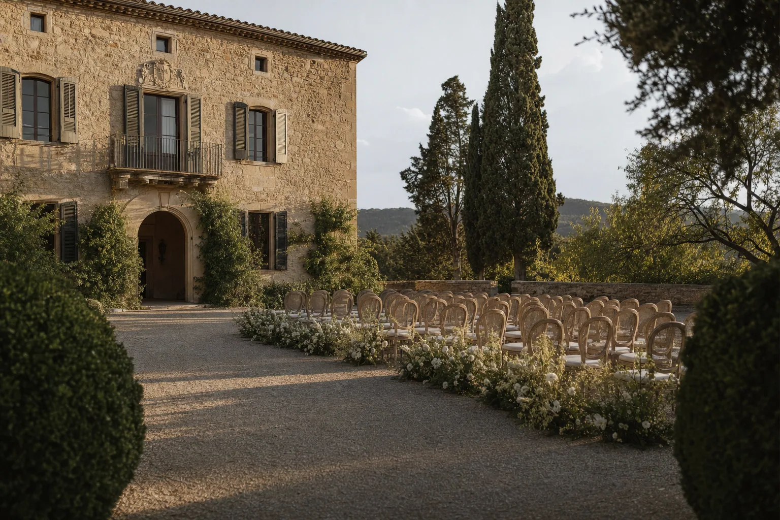 Outdoor wedding ceremony in Spain