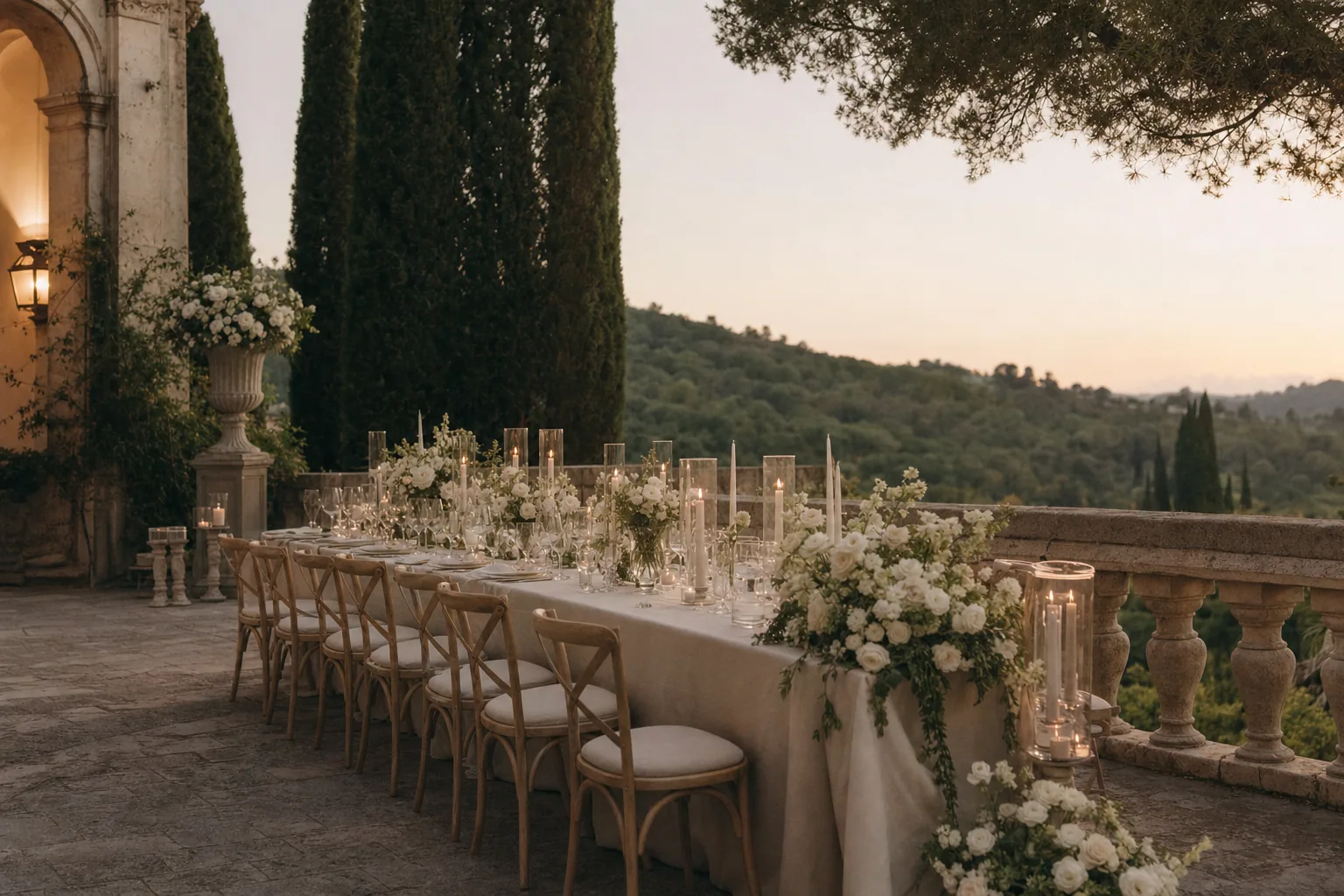Wedding reception detail in Spain