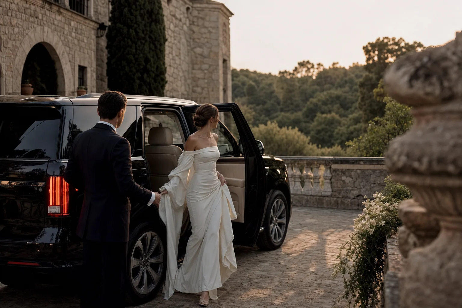 Wedding reception detail: Venue Shuttle Services and Inter-Location Transport