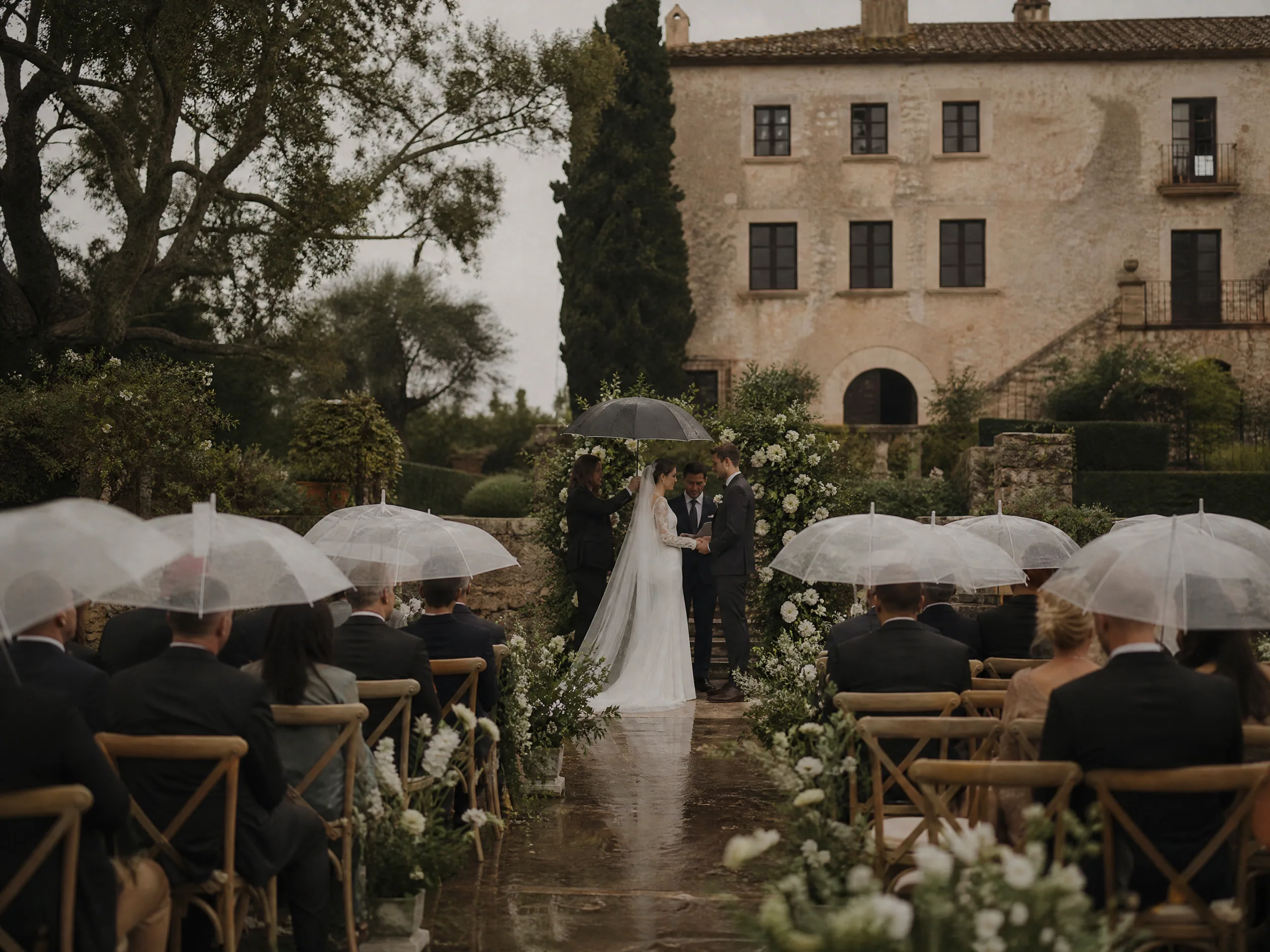 Wedding ceremony in Spain: Working with Your Photography and Videography Team in Wet Conditions