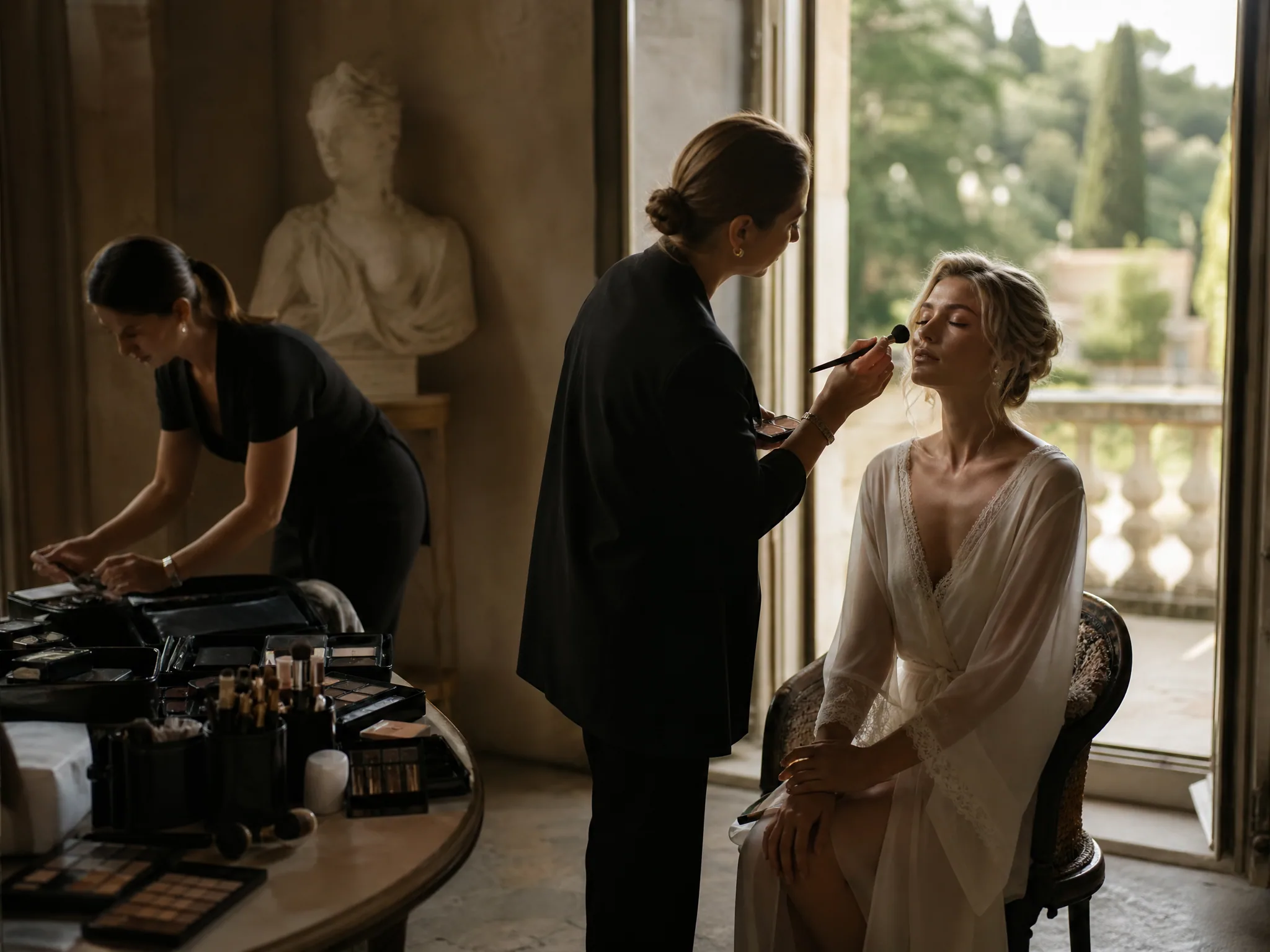 Luxury wedding detail: Decide the glam team early and confirm Spain-ready logistics