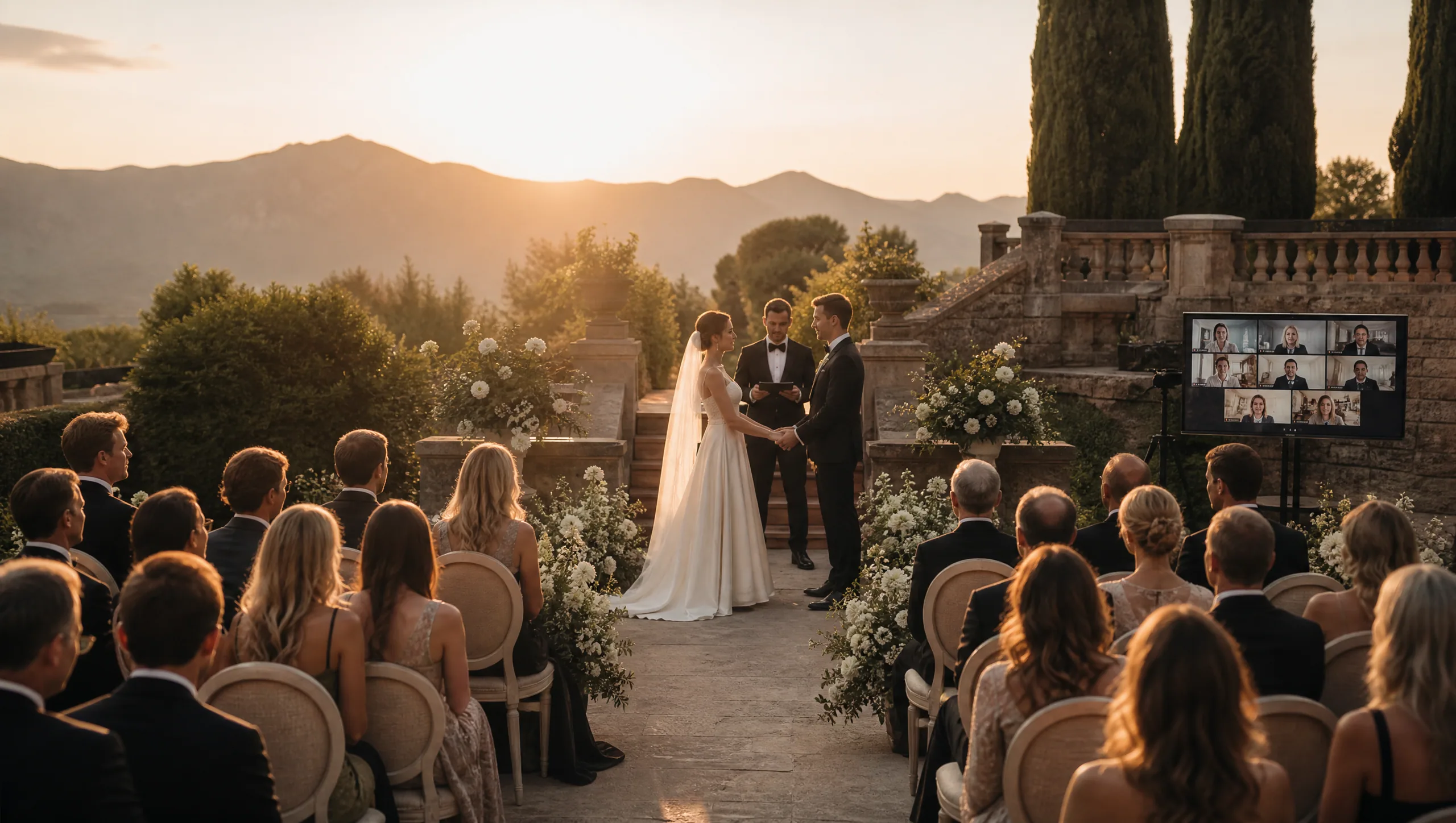 Transmisión en Vivo y Invitados Híbridos para Bodas de Destino en España