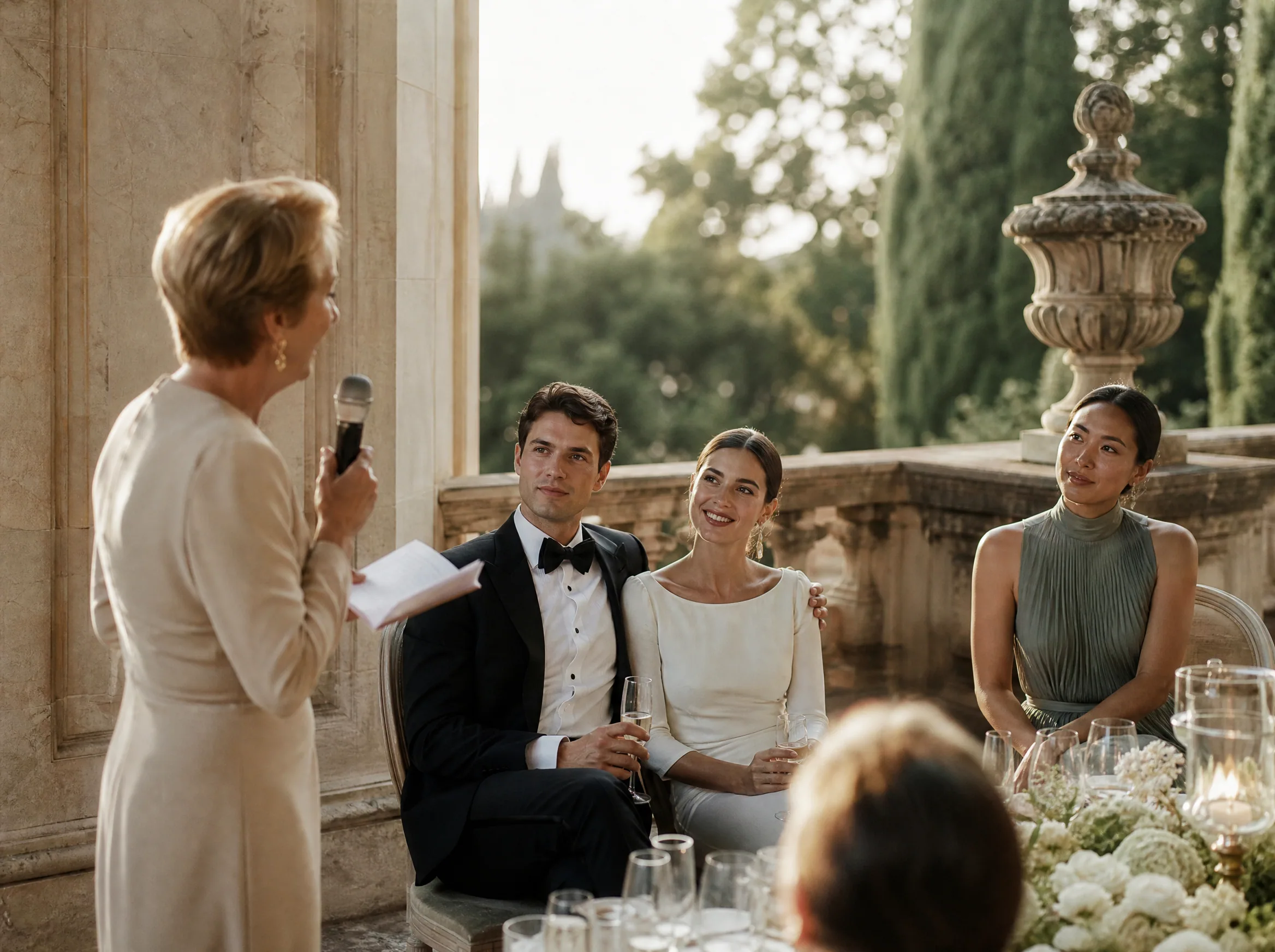 Wedding reception detail: English-Speaking and Multilingual Celebrants