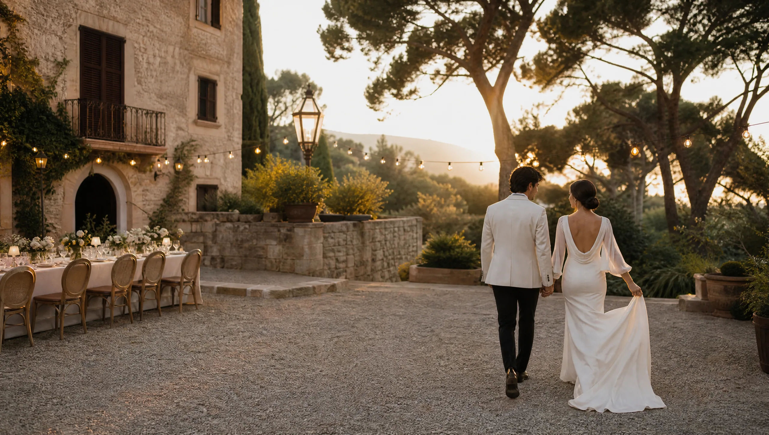 Outdoor Evening Lighting Logistics for Destination Weddings in Spain
