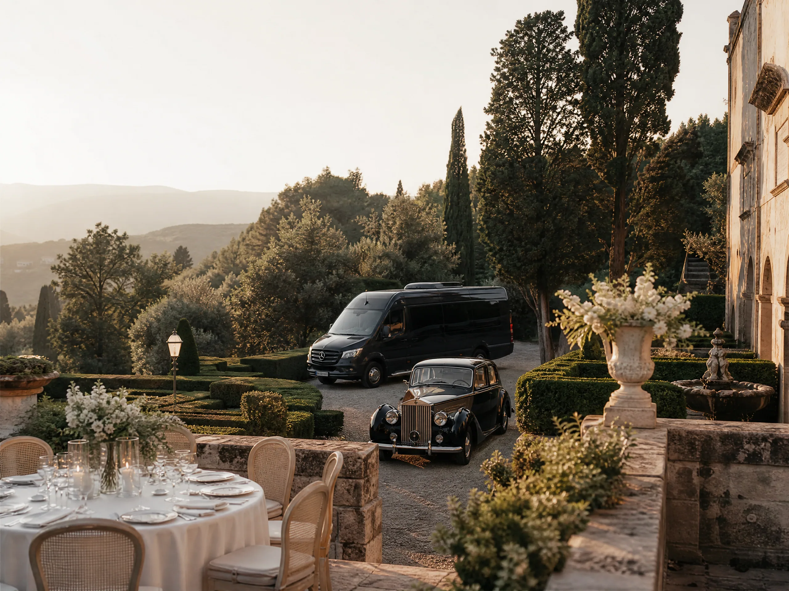 Wedding reception detail: Cars vs Shuttles: Choosing the Right Mix