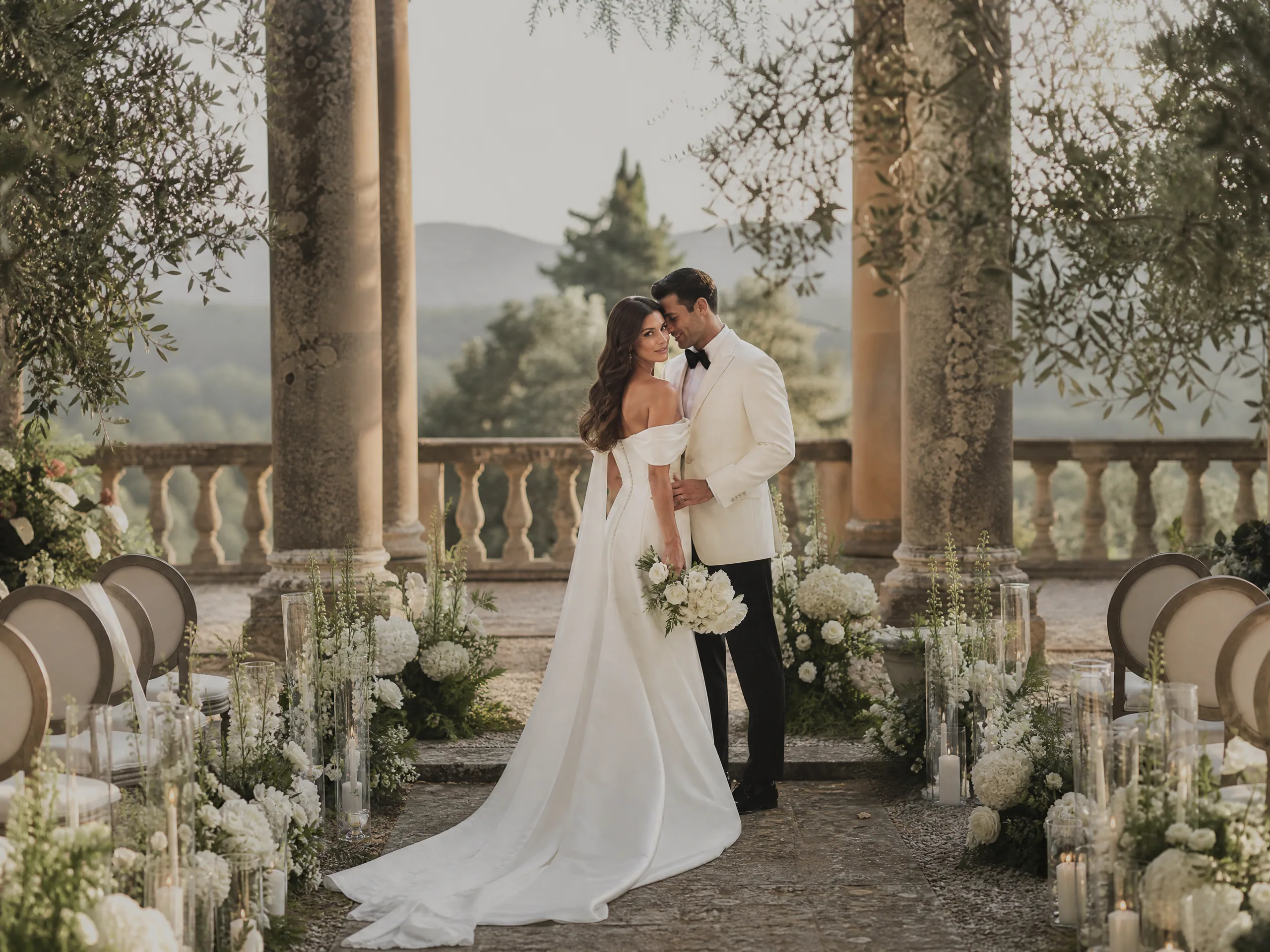 Destination wedding in Spain: Florals, Arches, Candles, and Paper That Survive Gusts