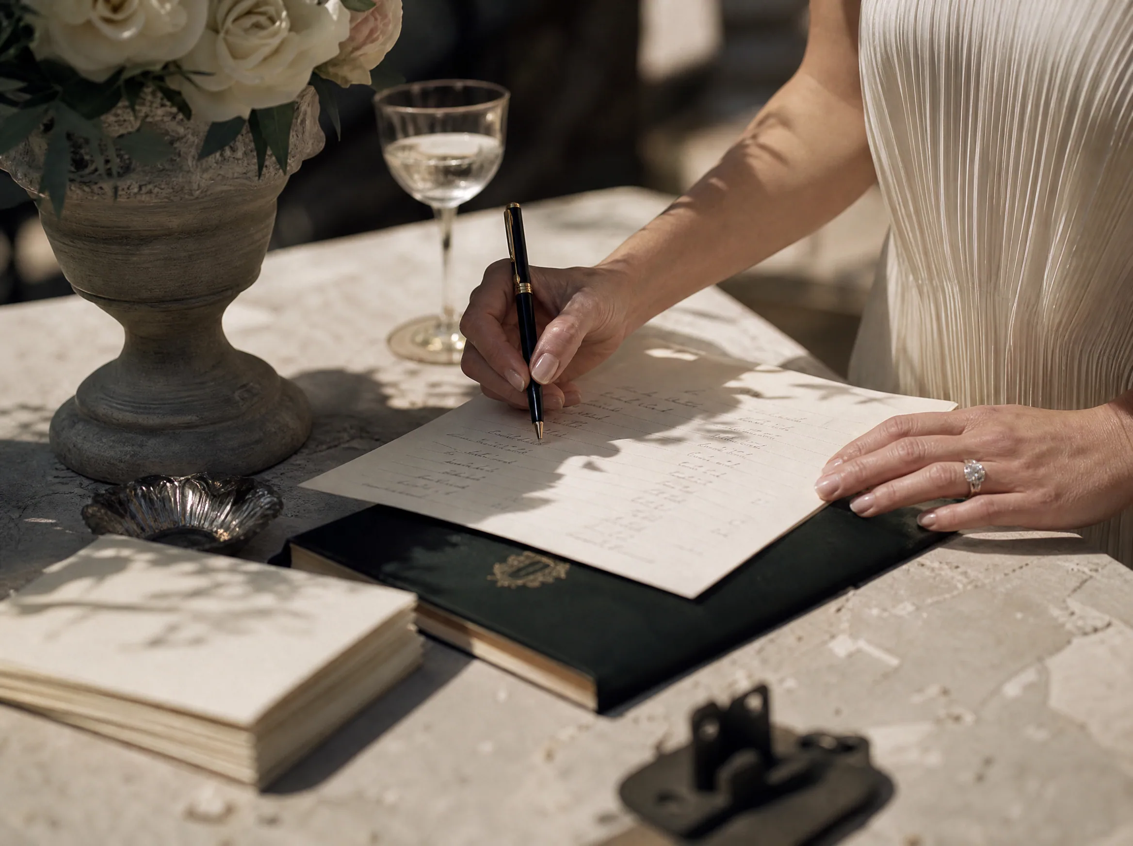 Luxury wedding detail: Build a master name list before you write any cards