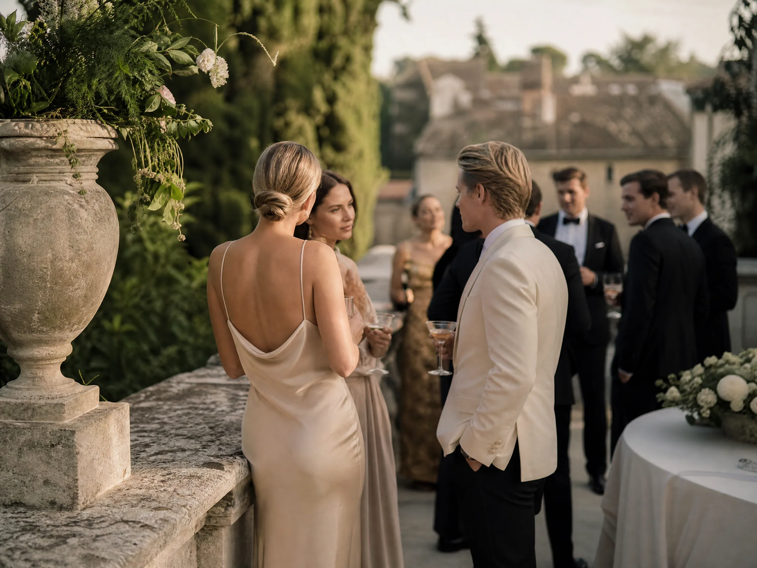 Wedding reception detail: Place stations where guests naturally pause