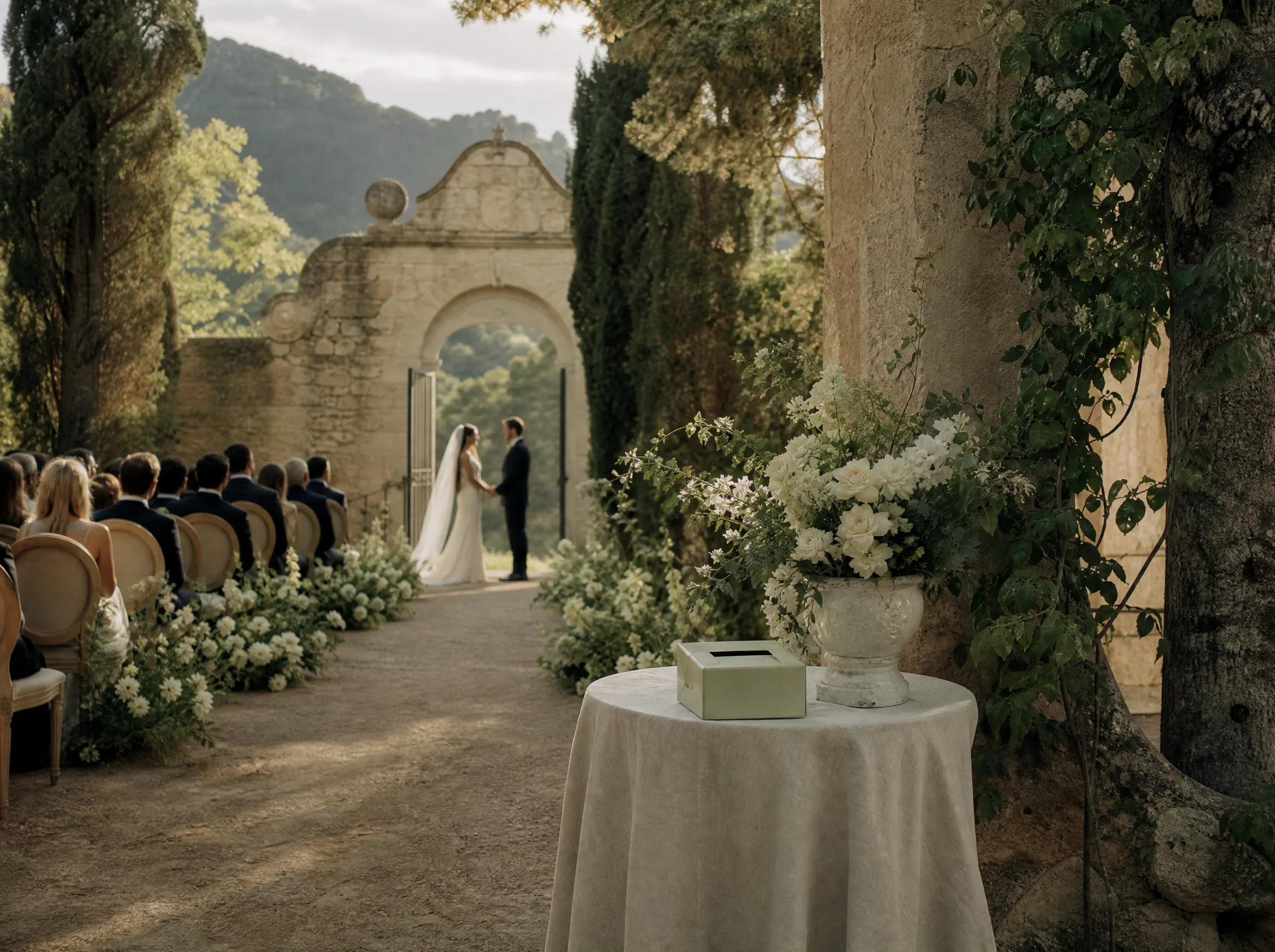 Wedding ceremony in Spain: Create a Labeled Gift Collection Point