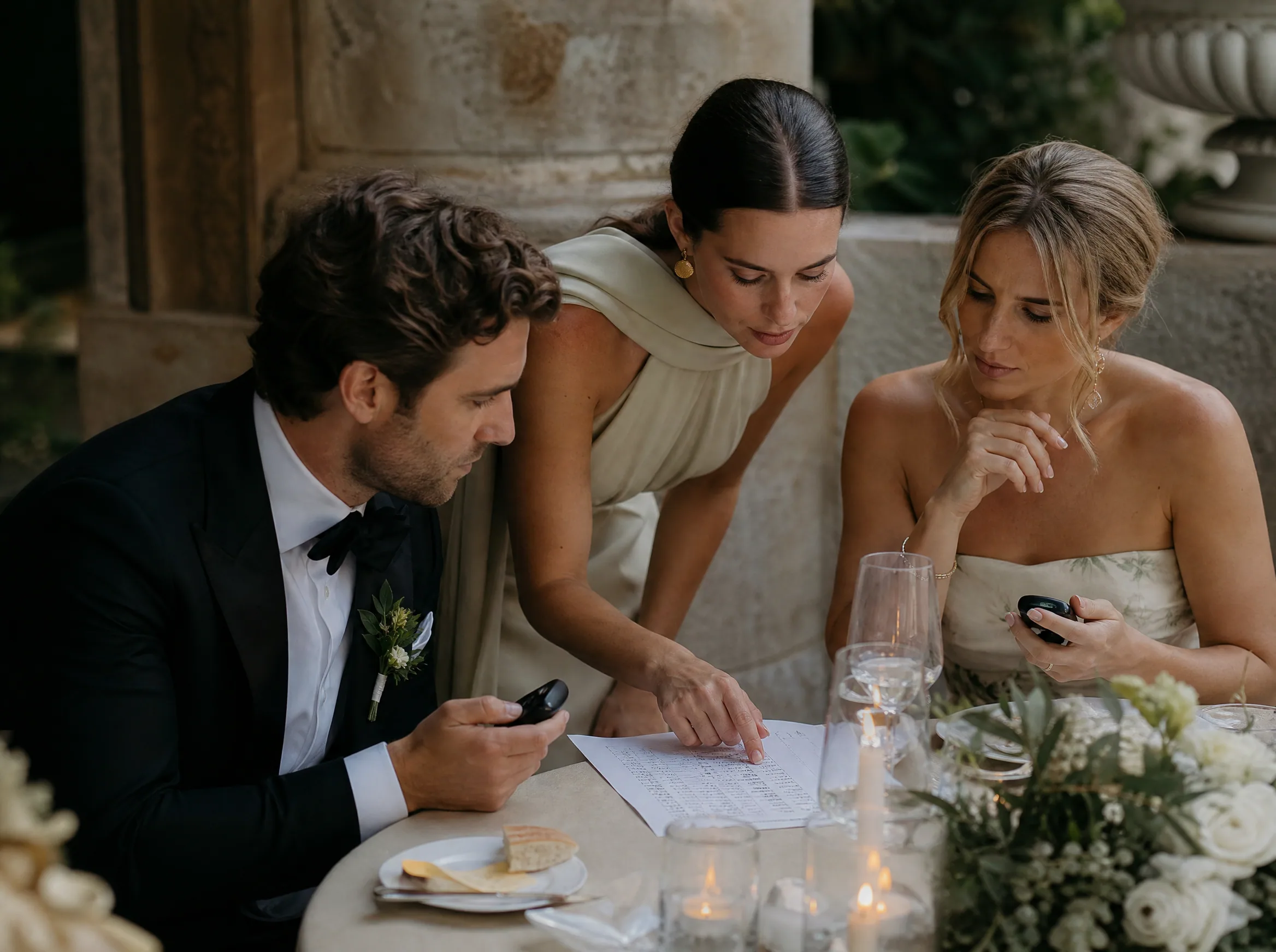 Wedding reception detail: Decide how codes, buzzers, and paper lists will work