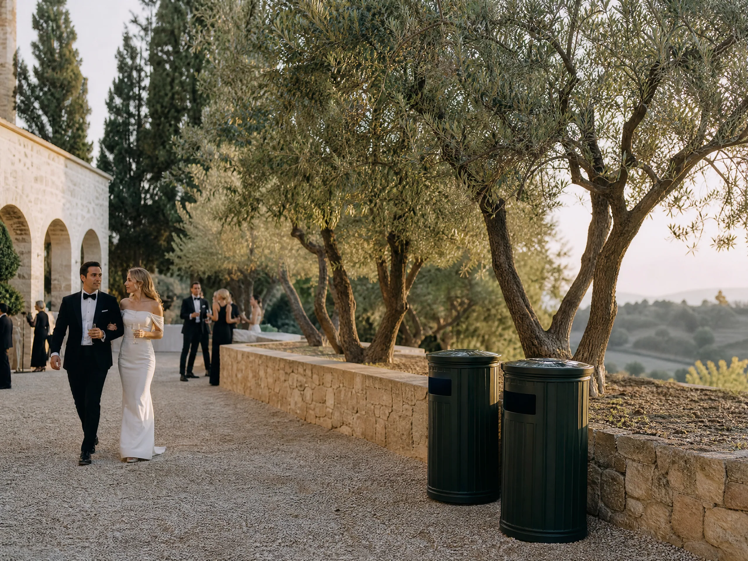 Destination wedding in Spain: Place Guest-Facing Bins Where People Actually Move