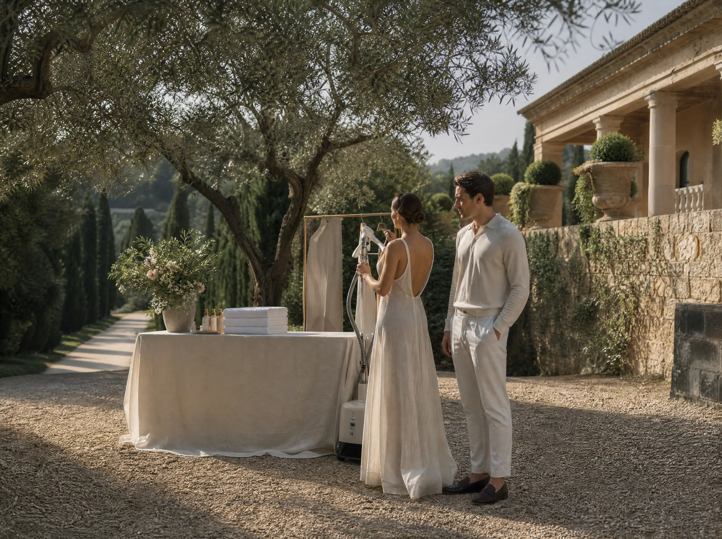 Destination wedding in Spain: On-site steaming stations that guests will actually use