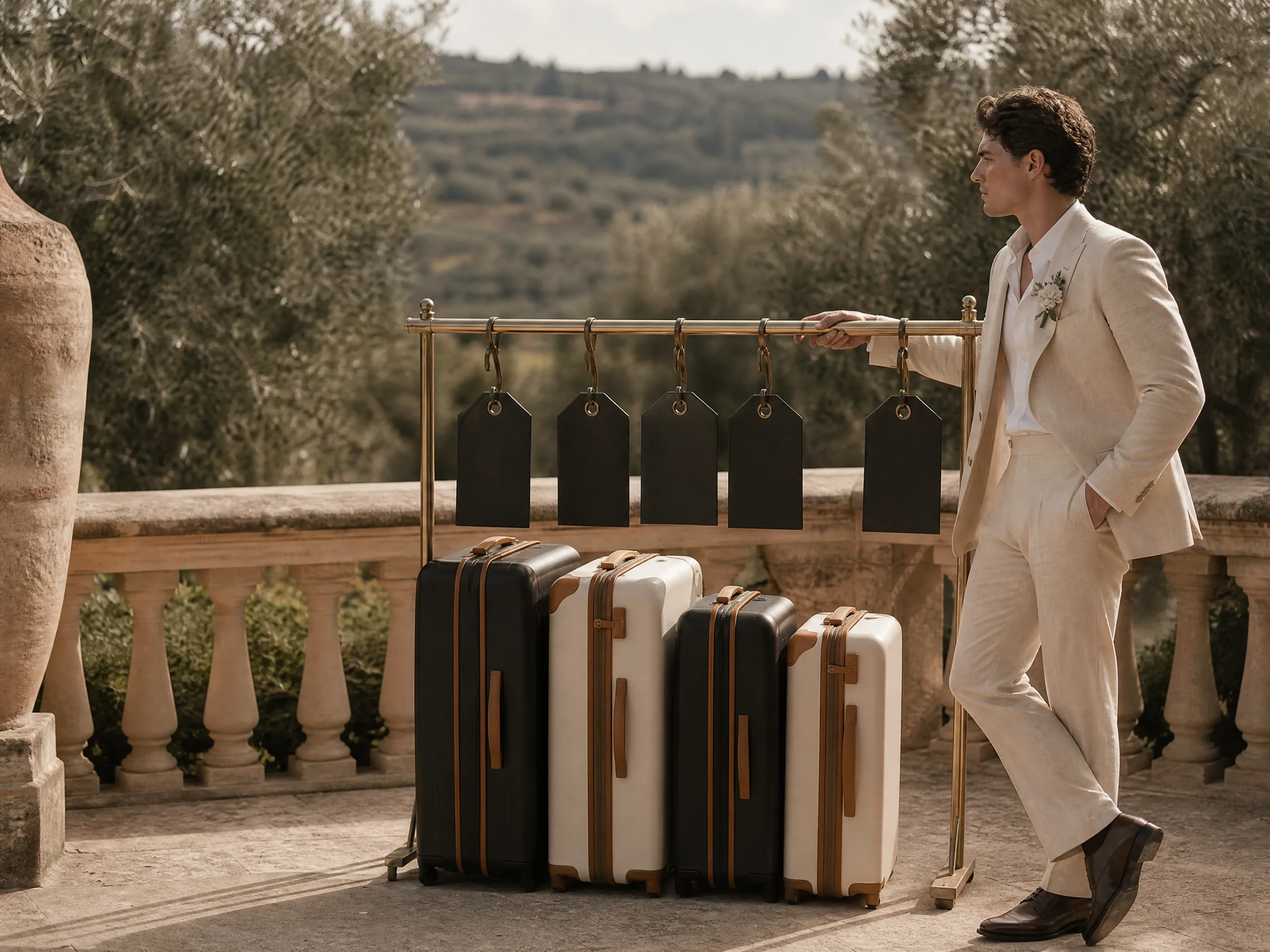 Destination wedding in Spain: Design a luggage-holding system guests can understand in one sentence
