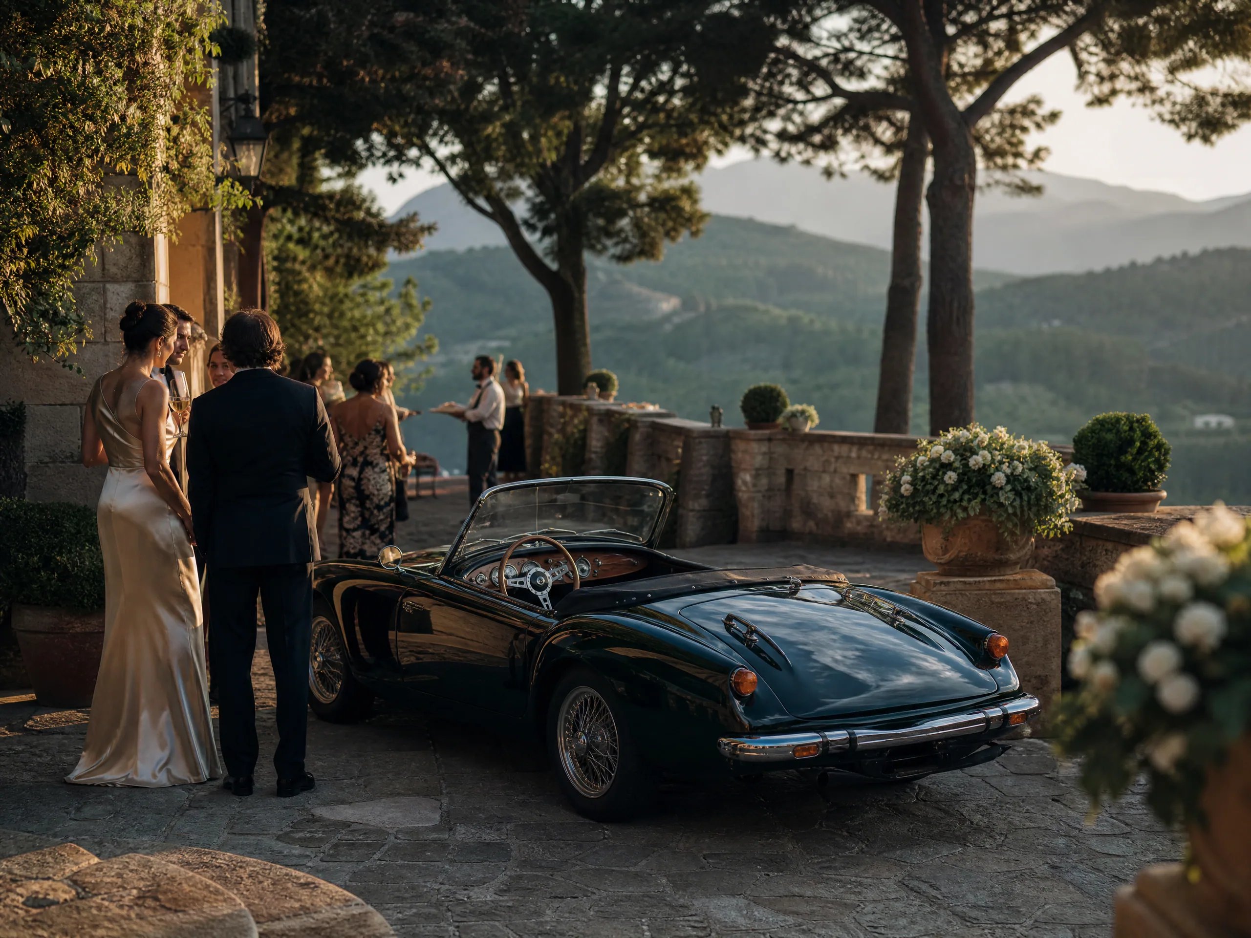 Wedding reception detail: Choose cars that fit Spanish wedding geography