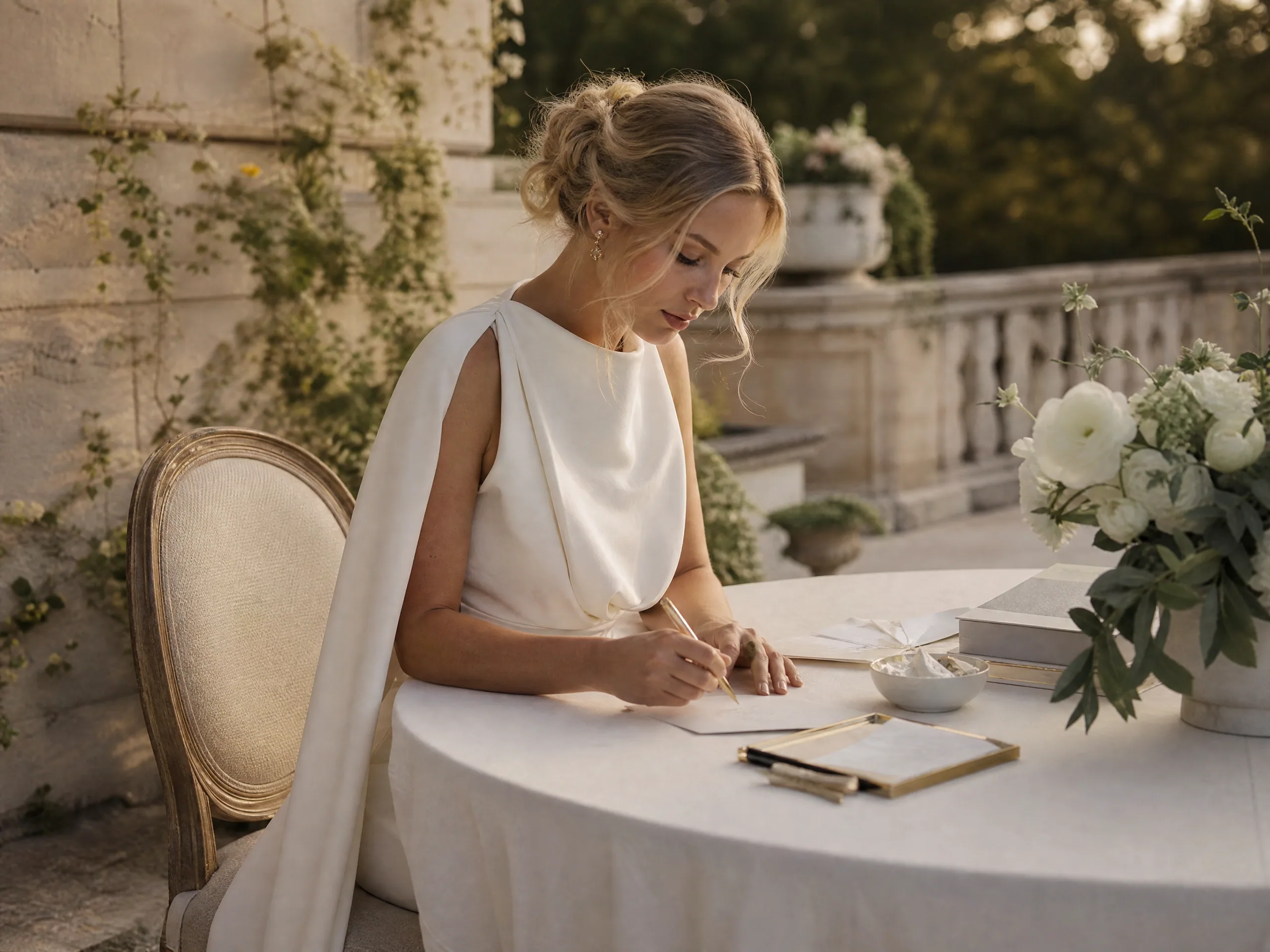 Wedding reception detail: Write the pin message before the first guest joins