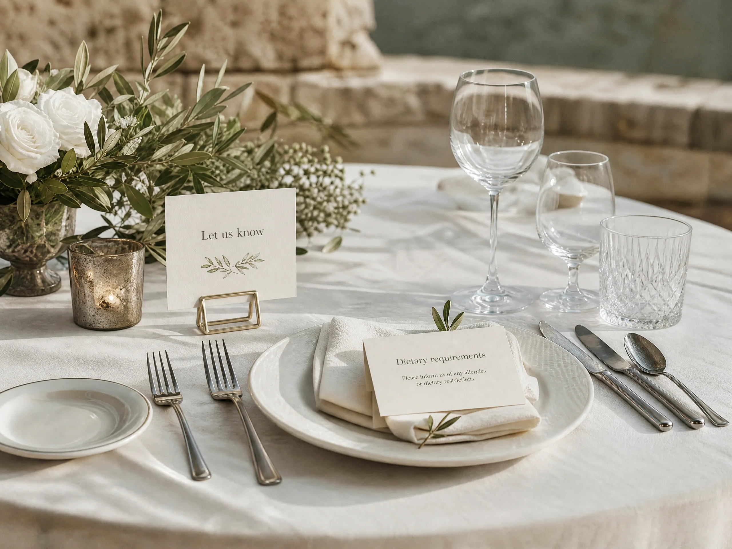 Guest Dietary Cards and Allergy Communication for Destination Weddings in Spain