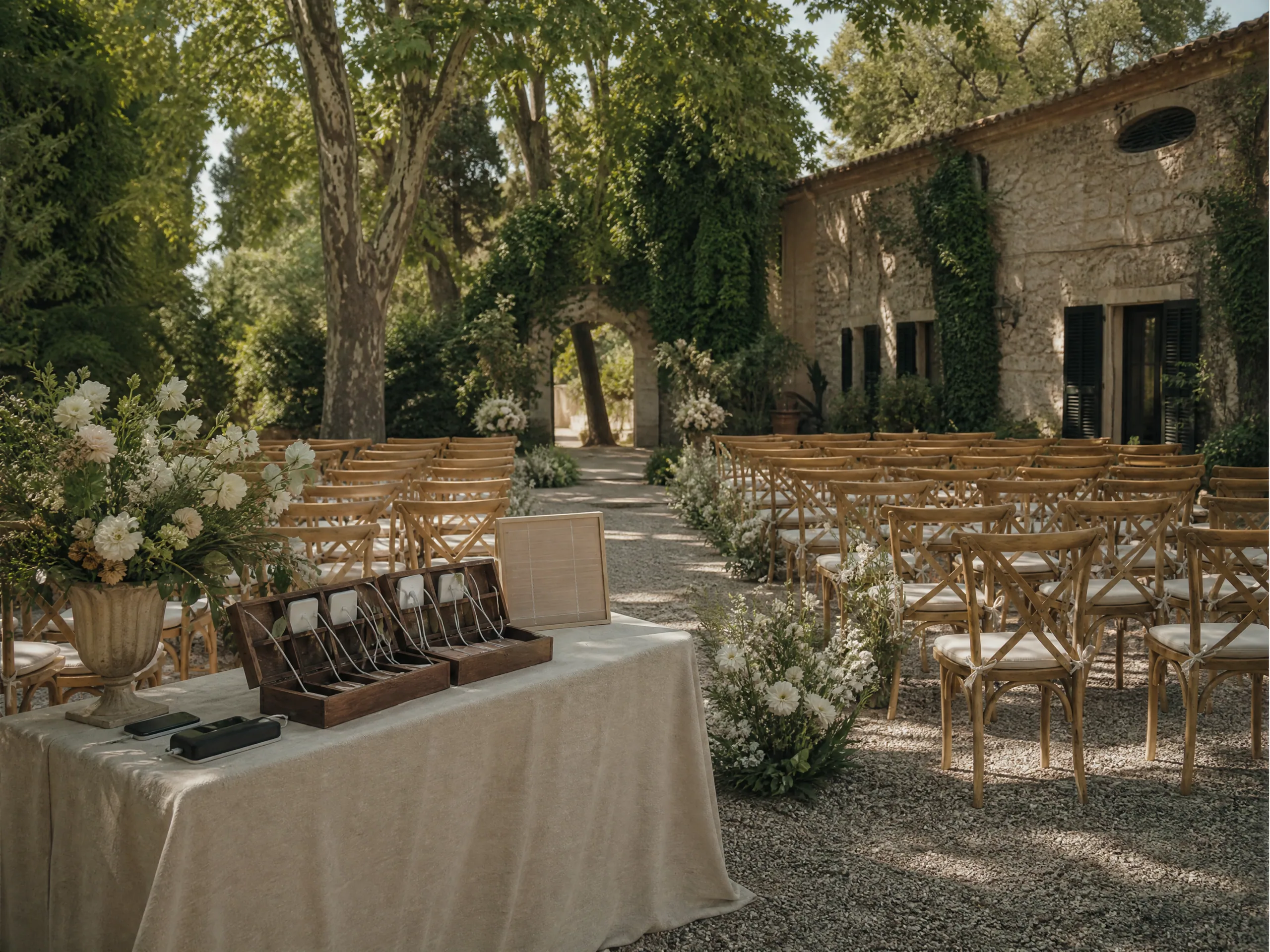 Wedding ceremony in Spain: Setting Up Charging Stations at Your Venue