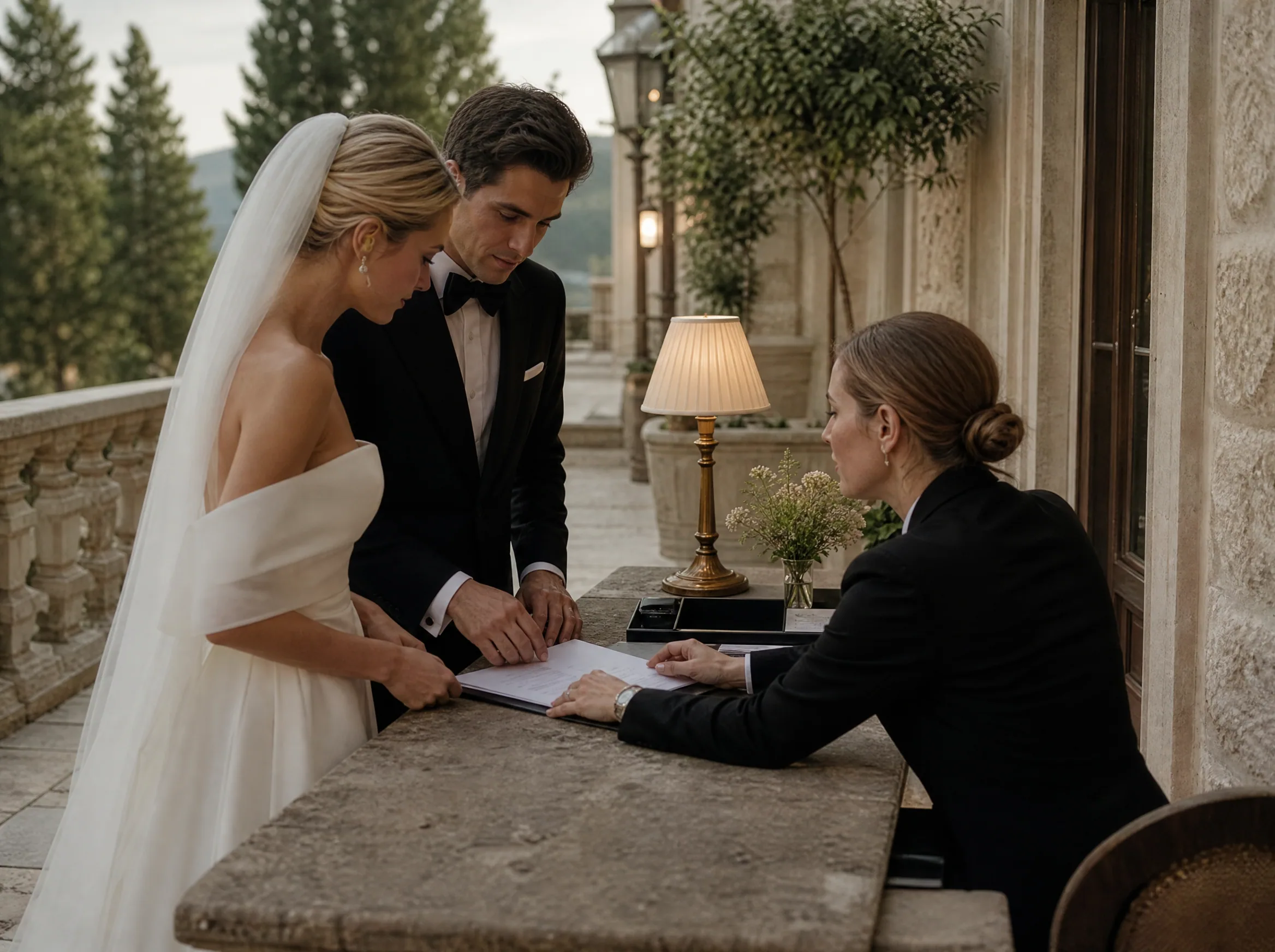 Wedding reception detail: Brief the front desk on group arrivals and name lists