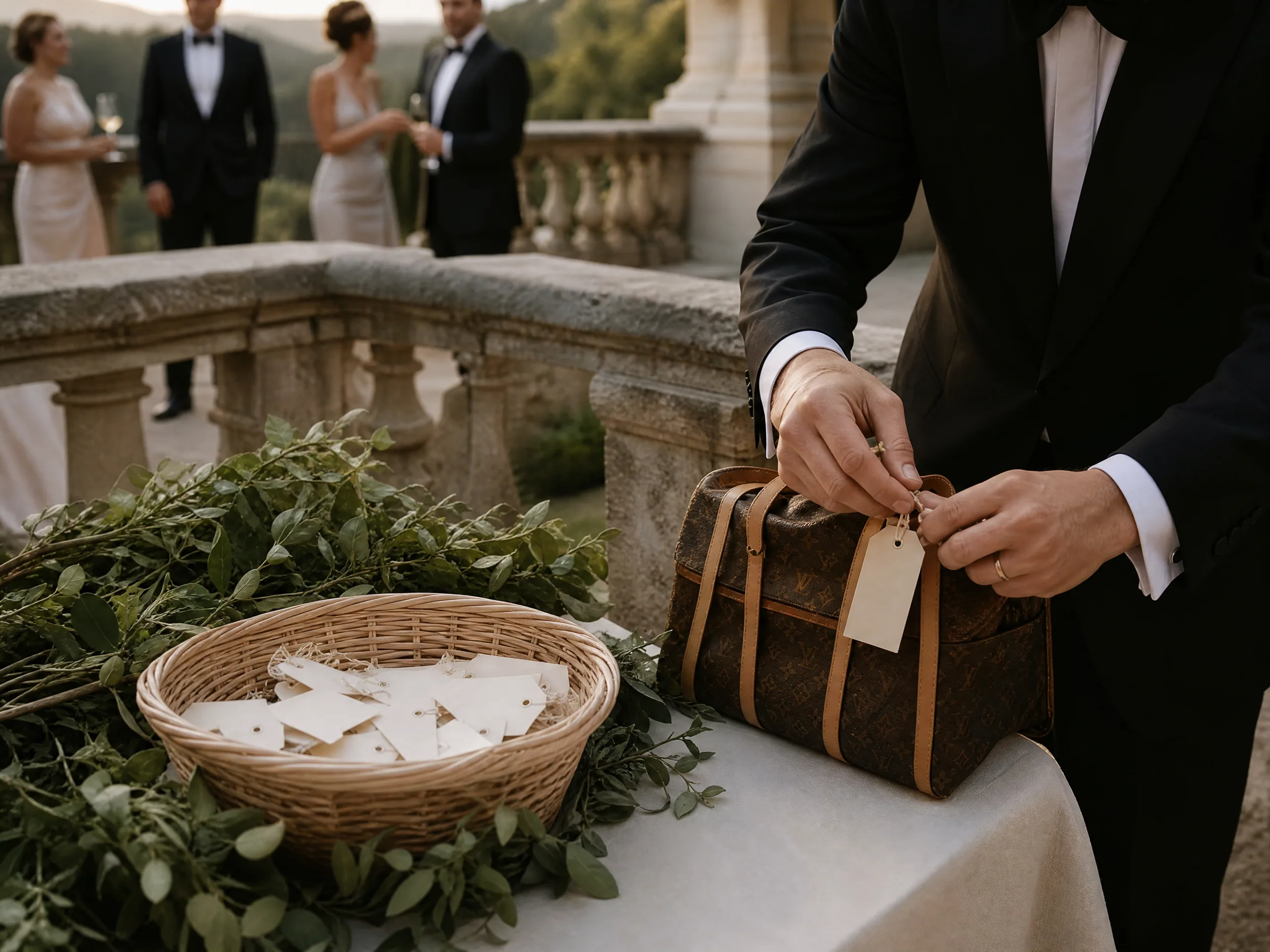 Wedding reception detail: Choose durable tags guests will actually attach
