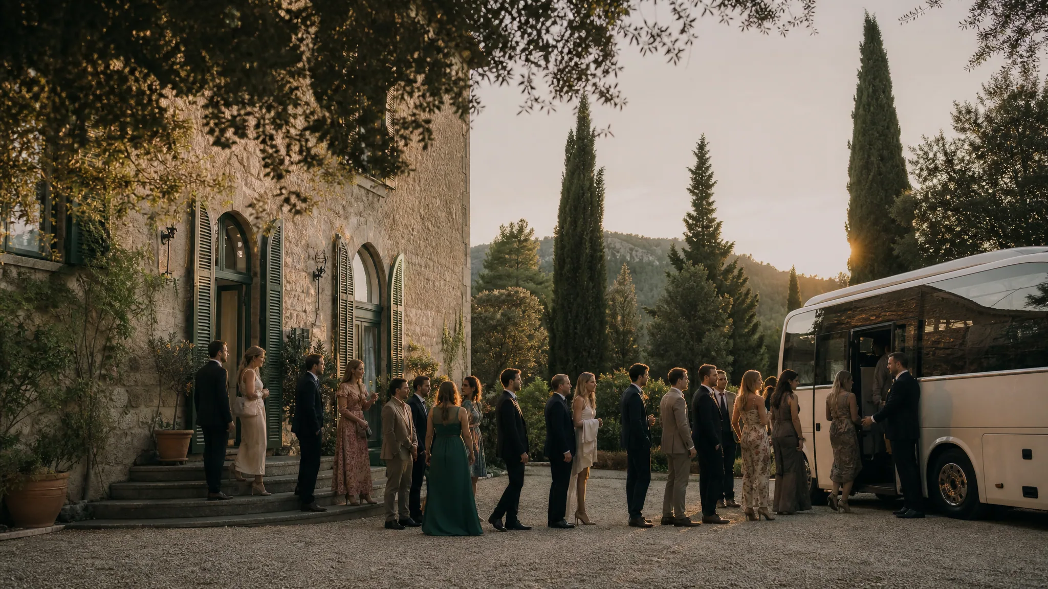 Guest Shuttle Boarding, Headcount Control, and Departure Windows for Destination Weddings in Spain