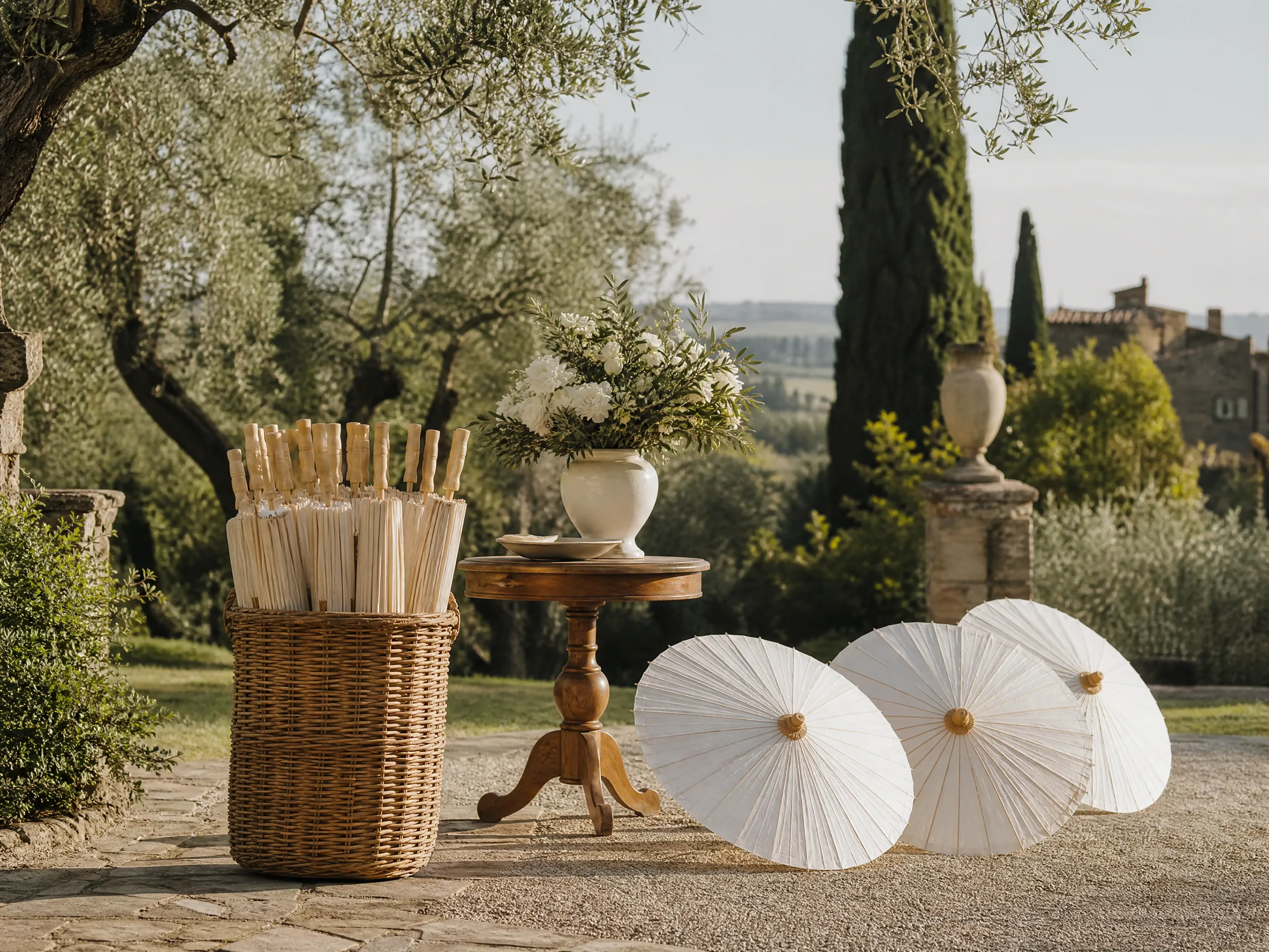 Destination wedding in Spain: Build a parasol station guests will actually use