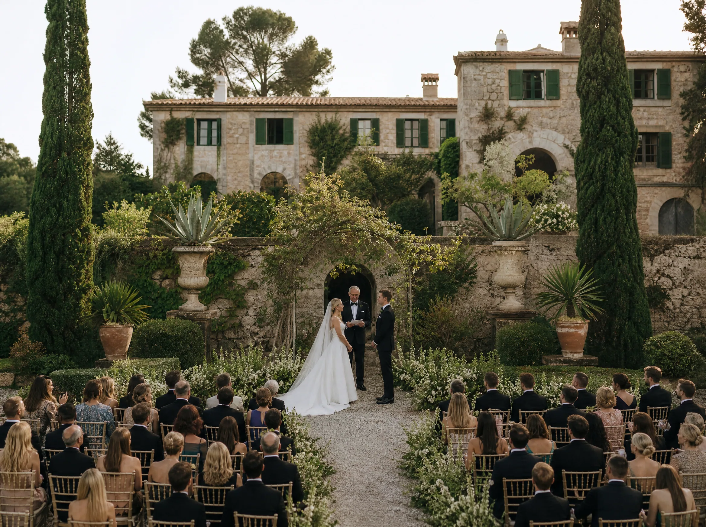 Wedding ceremony in Spain: Put shuttle, dress code, and dinner timing above the fold