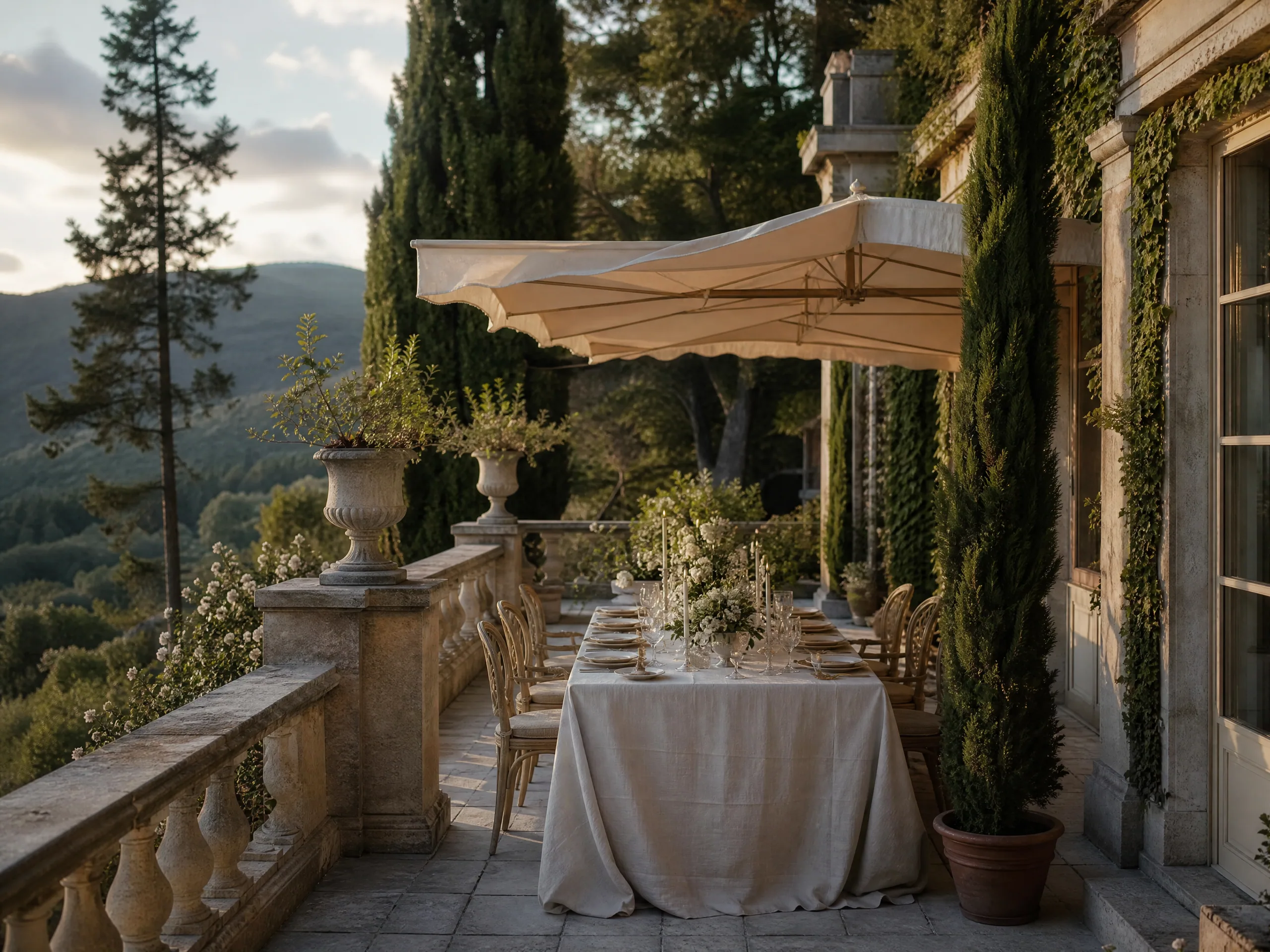 Wedding reception detail: Provide seating, shade, and a stable surface