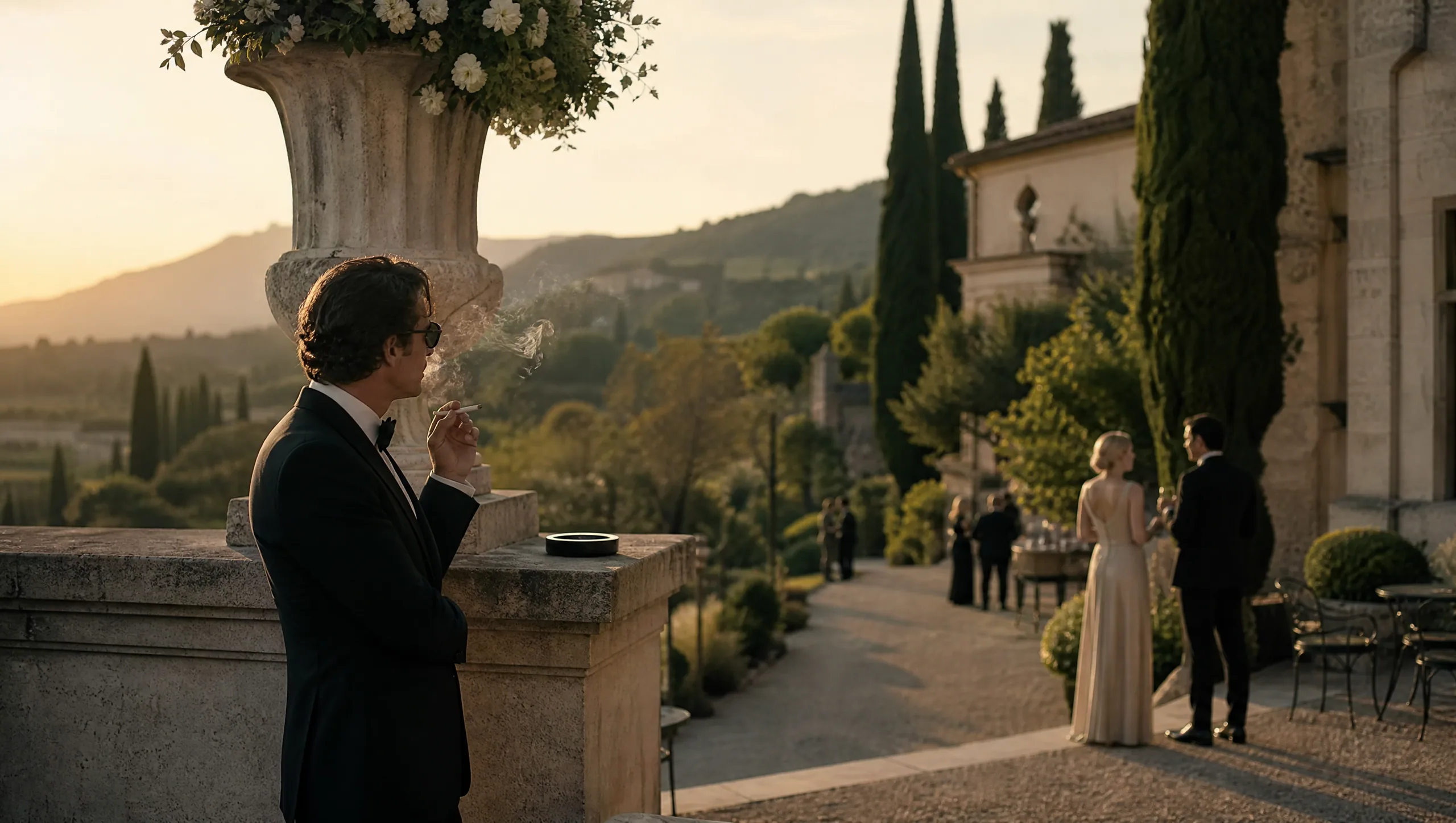 Guest Designated Smoking and Vape Zones for Outdoor Estate Destination Weddings in Spain