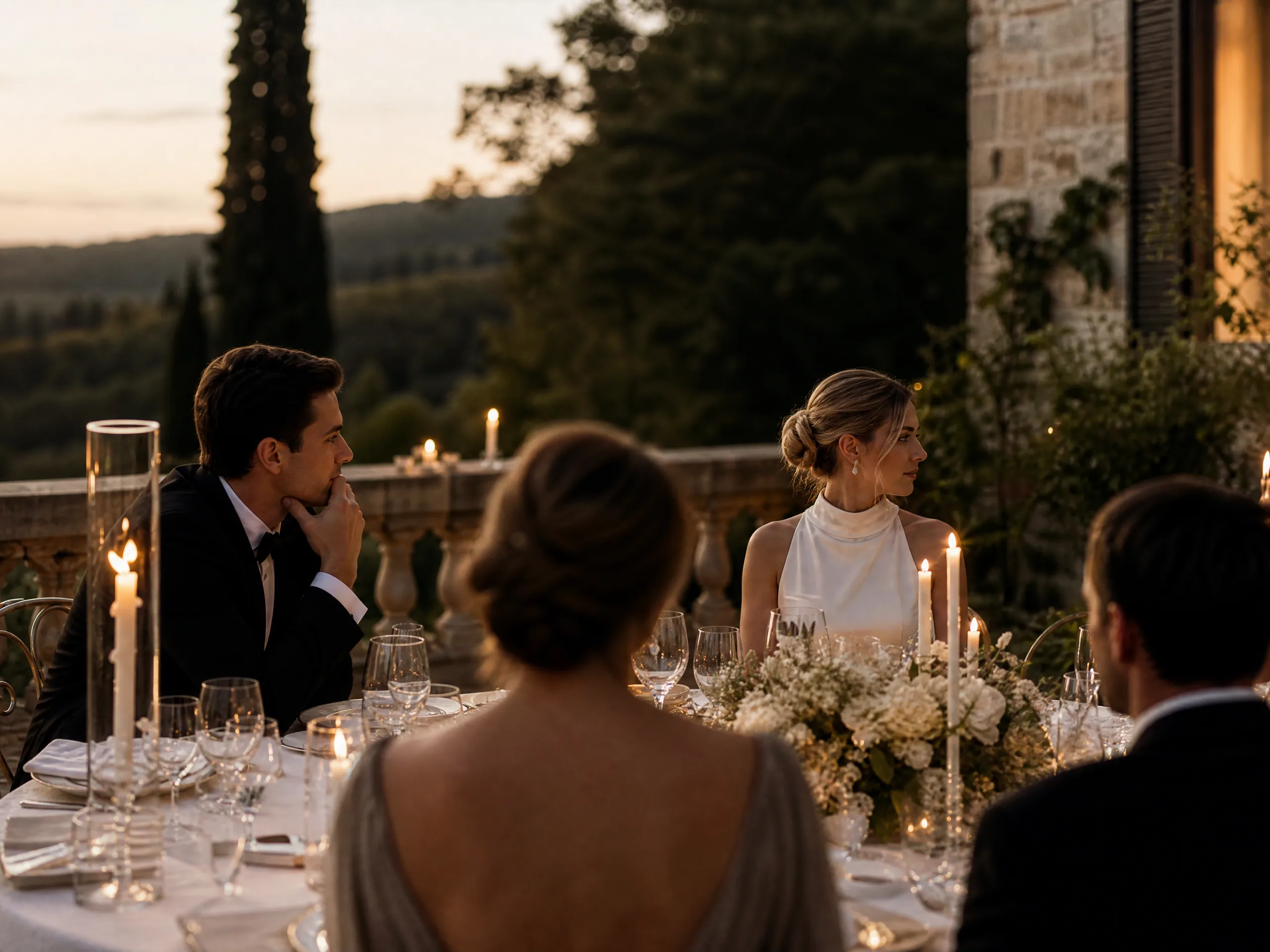 Wedding reception detail: Set start, soft return, and hard return times