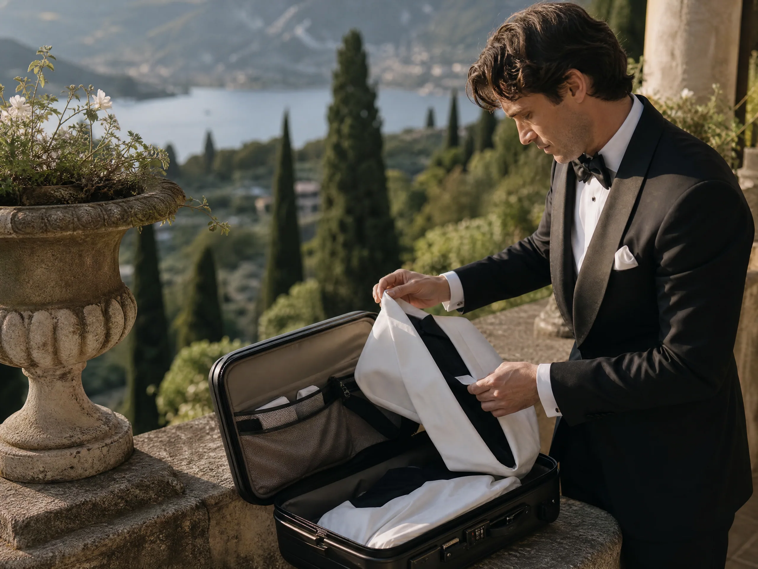 Wedding reception detail: Give formalwear a dedicated carry-on strategy