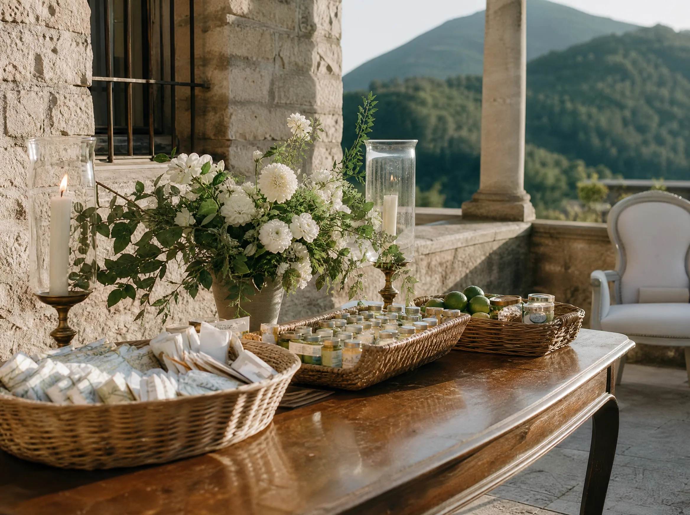 Wedding reception detail: Stage Discreet Repellent and Citronella Stations