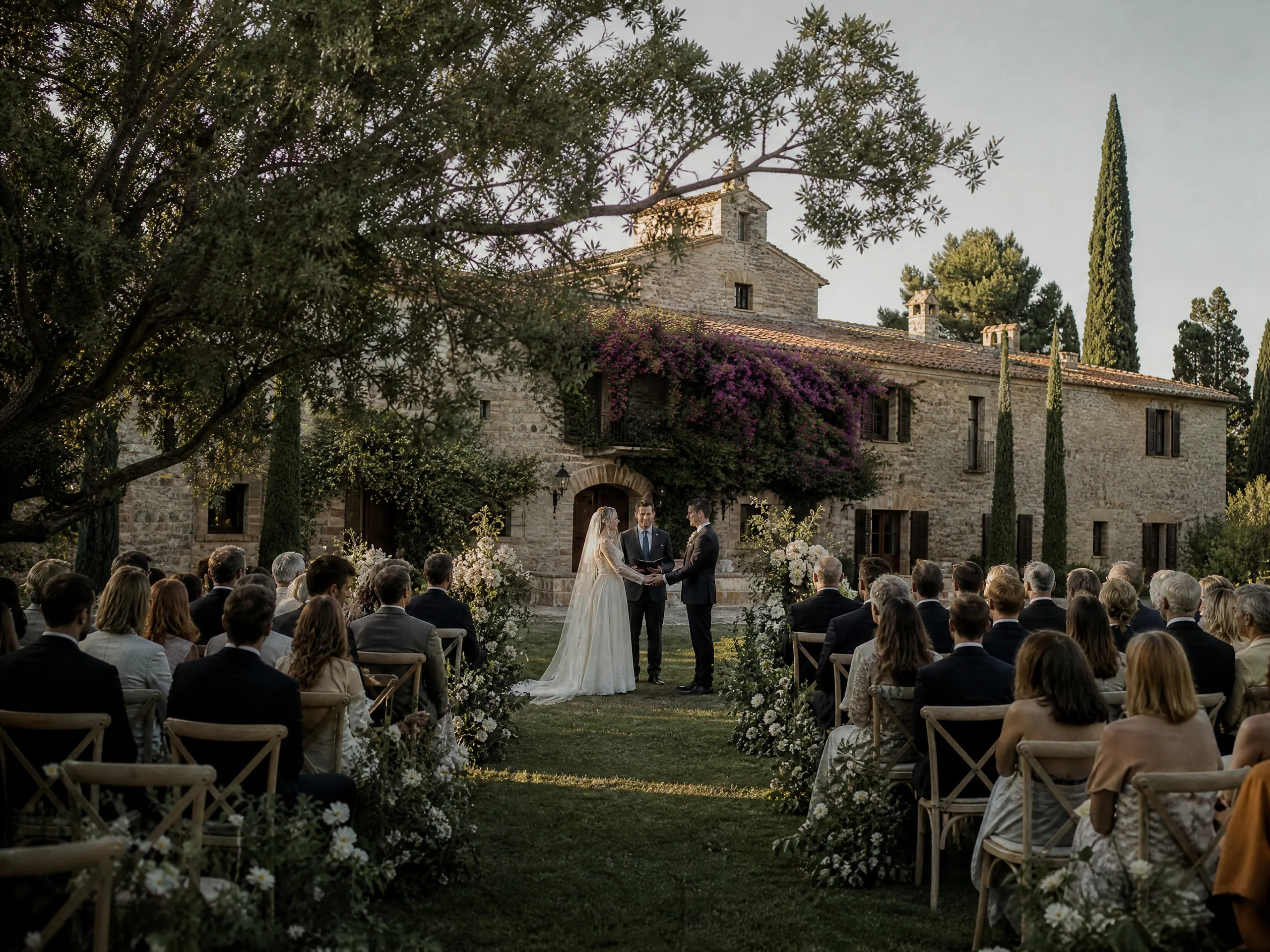 Wedding ceremony in Spain: Put Holiday Notes in Save-the-Dates and Travel Briefs