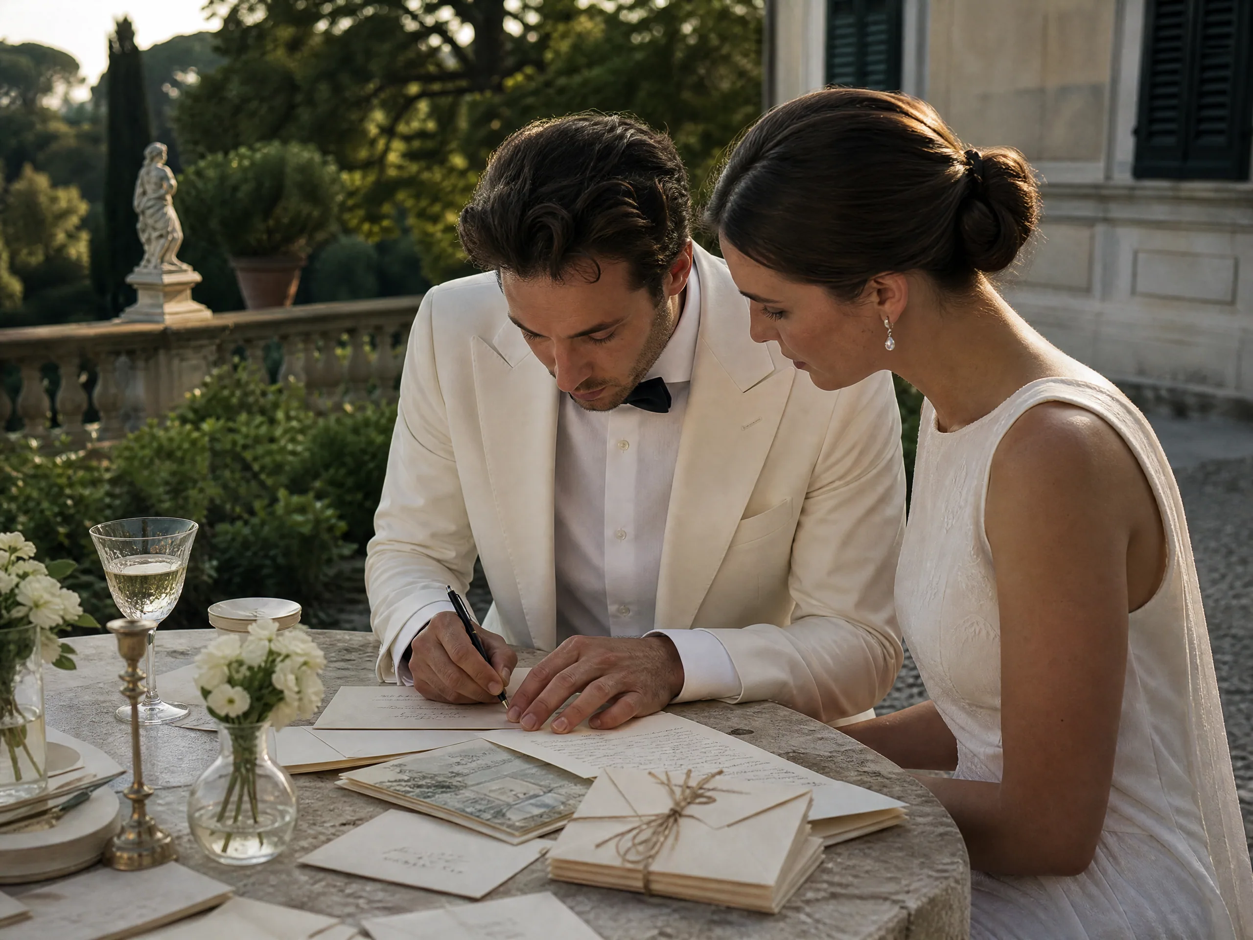 Wedding reception detail: Put Holiday Notes in Save-the-Dates and Travel Briefs