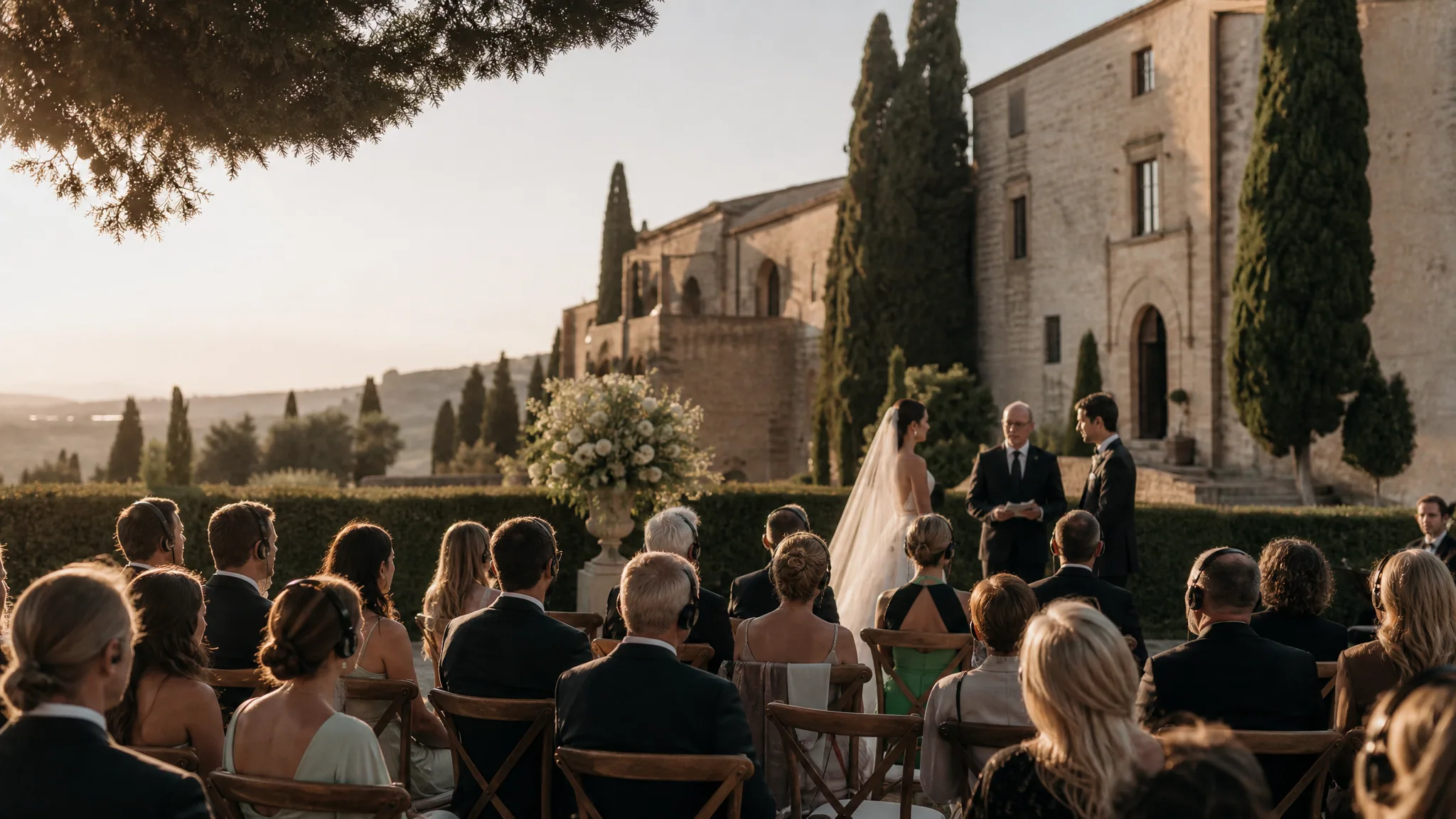 Guest Ceremony Translation Headsets and Multilingual Audio Logistics for Destination Weddings in Spain