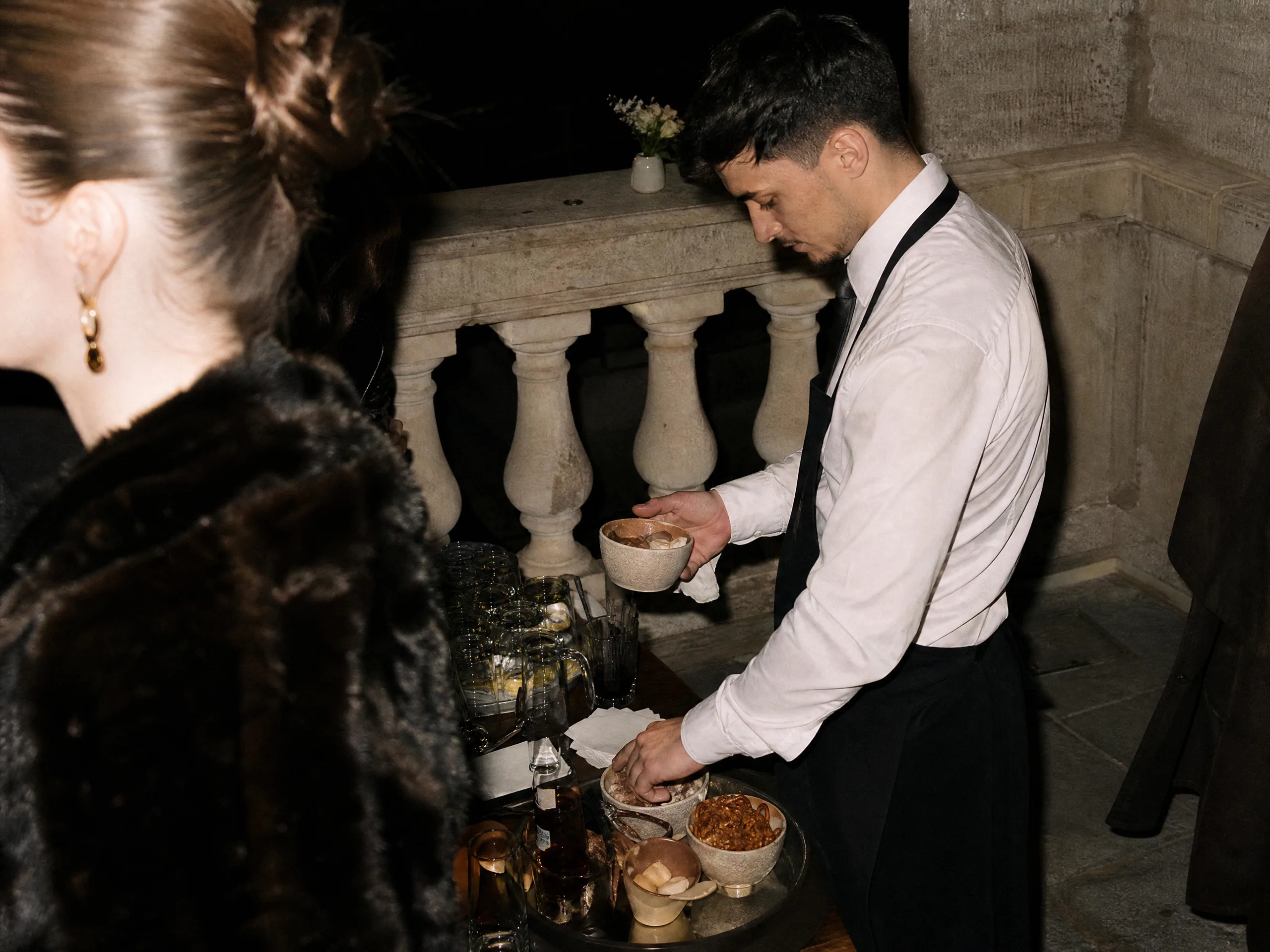 Wedding reception detail: Logistics of Setting Up Snack Stations