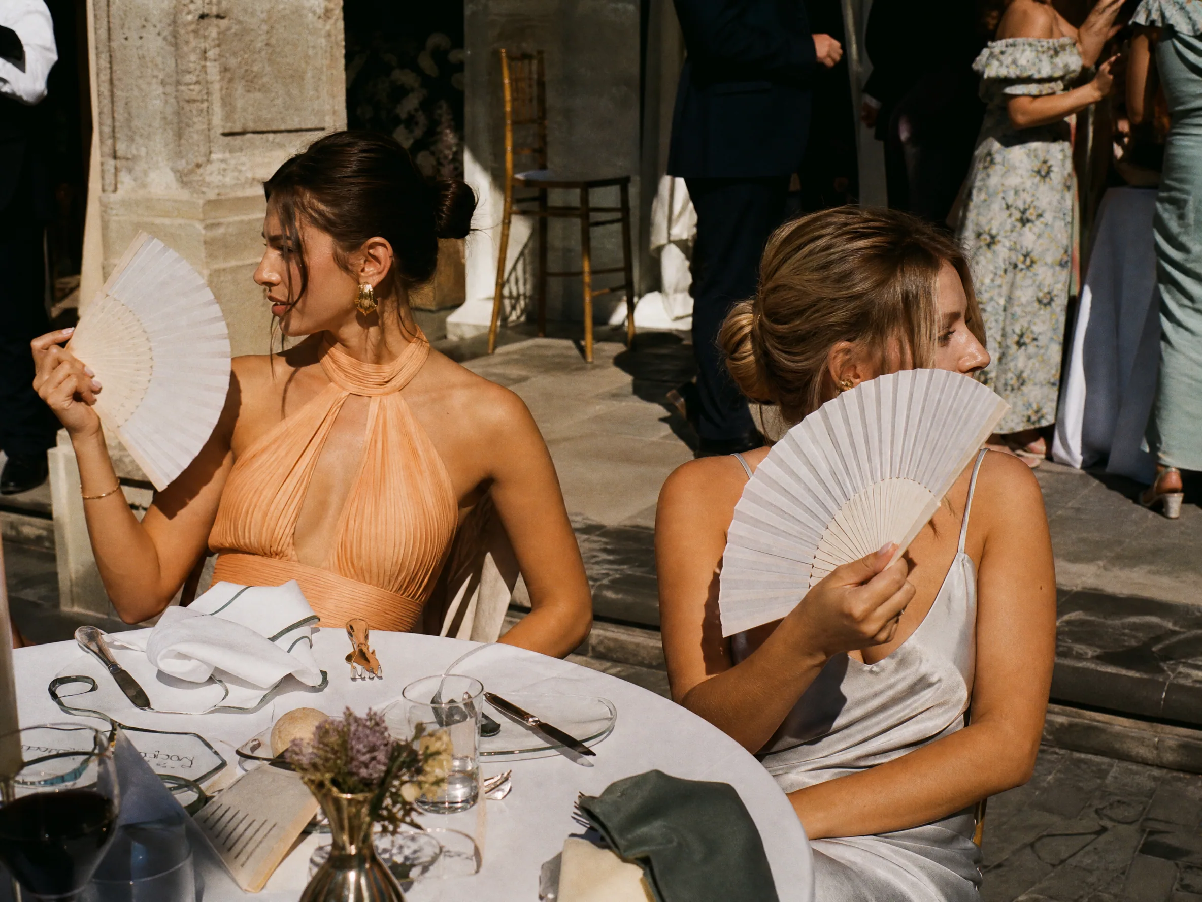 Guest Spanish Abanico Hand Fans and Outdoor Ceremony Heat Etiquette for Destination Weddings