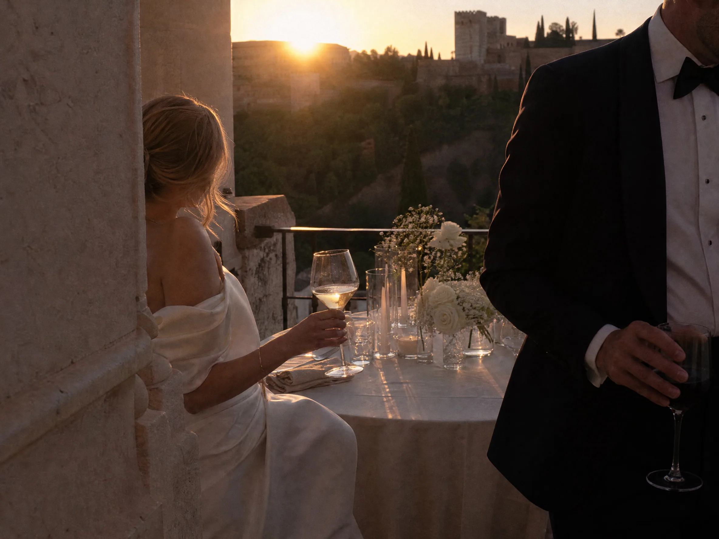 Wedding reception detail: Choosing the Right Time for Aerial Shots